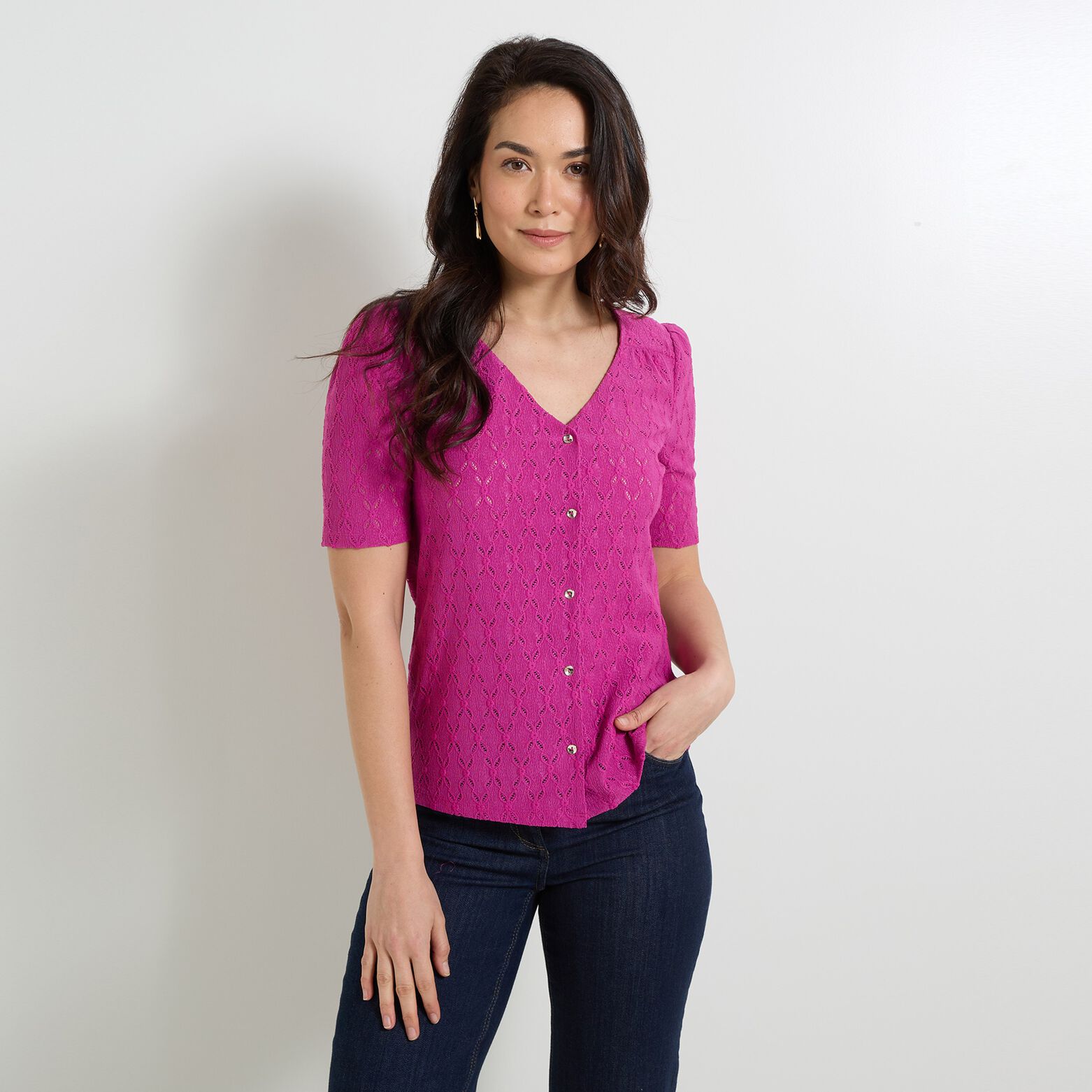 T-shirt col V femme