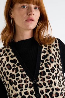 Gilet imprimé léopard femme