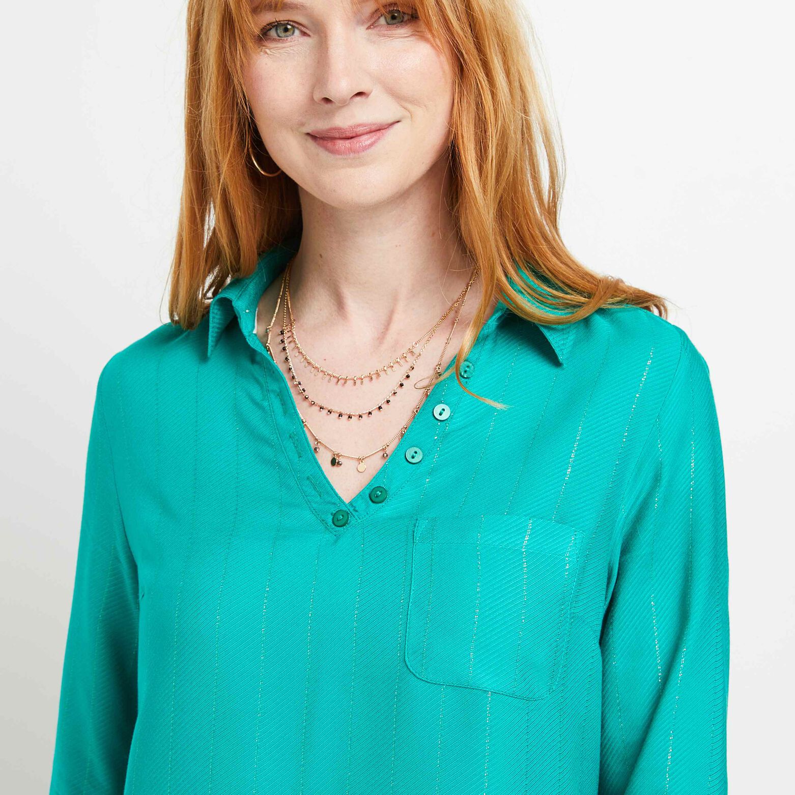 Blouse fluide col V femme