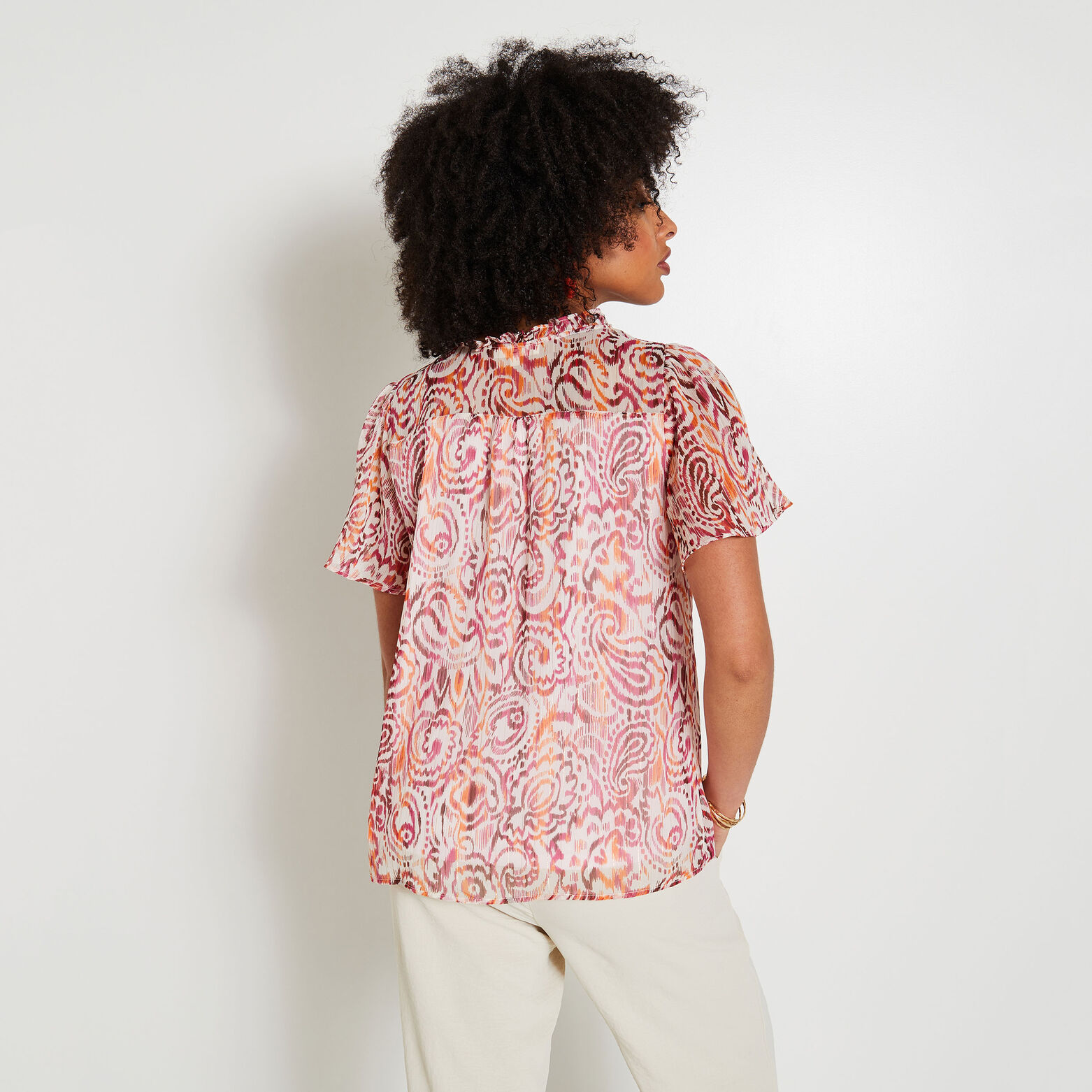 Blouse col V femme