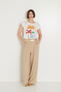 Pantalon à pince large femme
