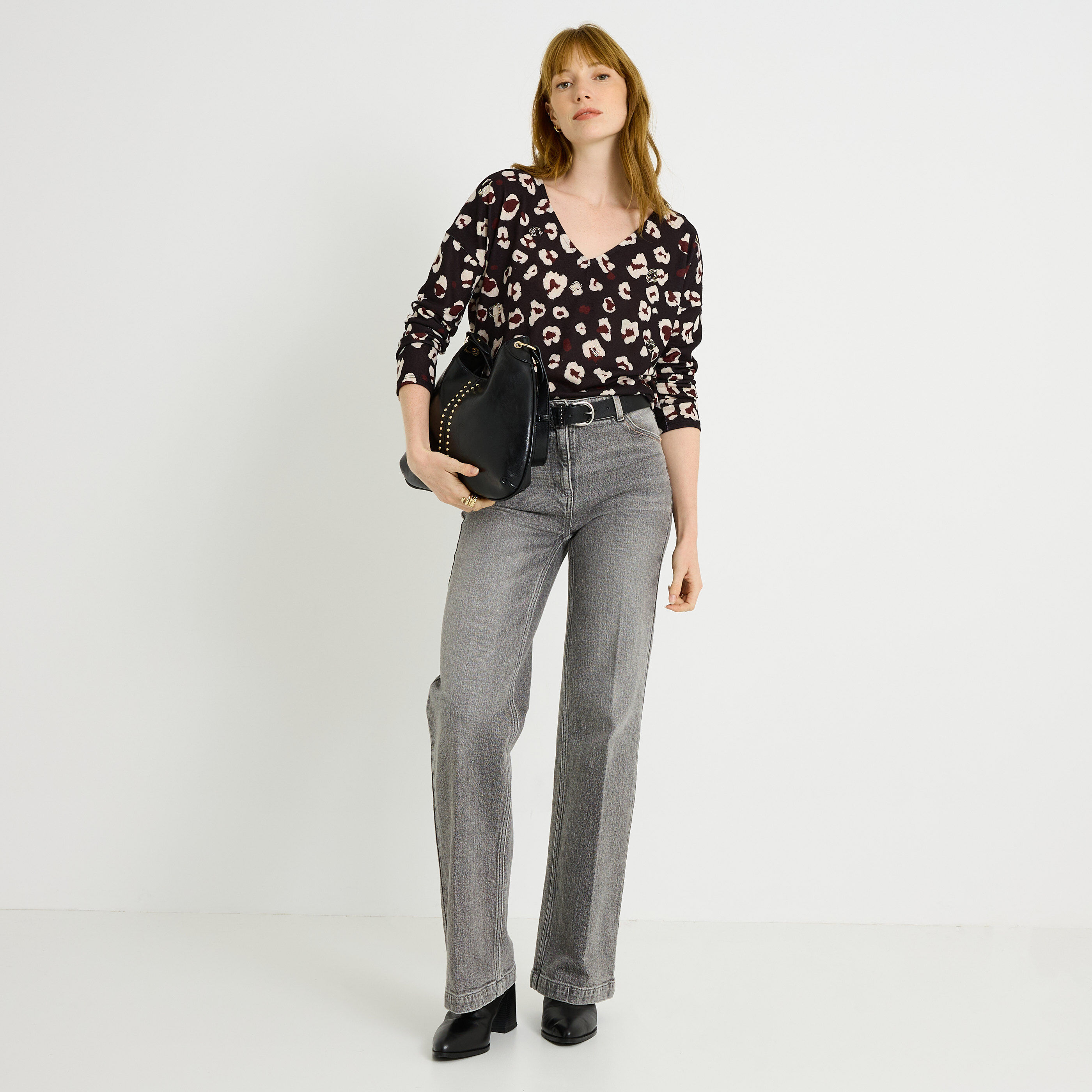 T-shirt doudou imprim&eacute; l&eacute;opard femme