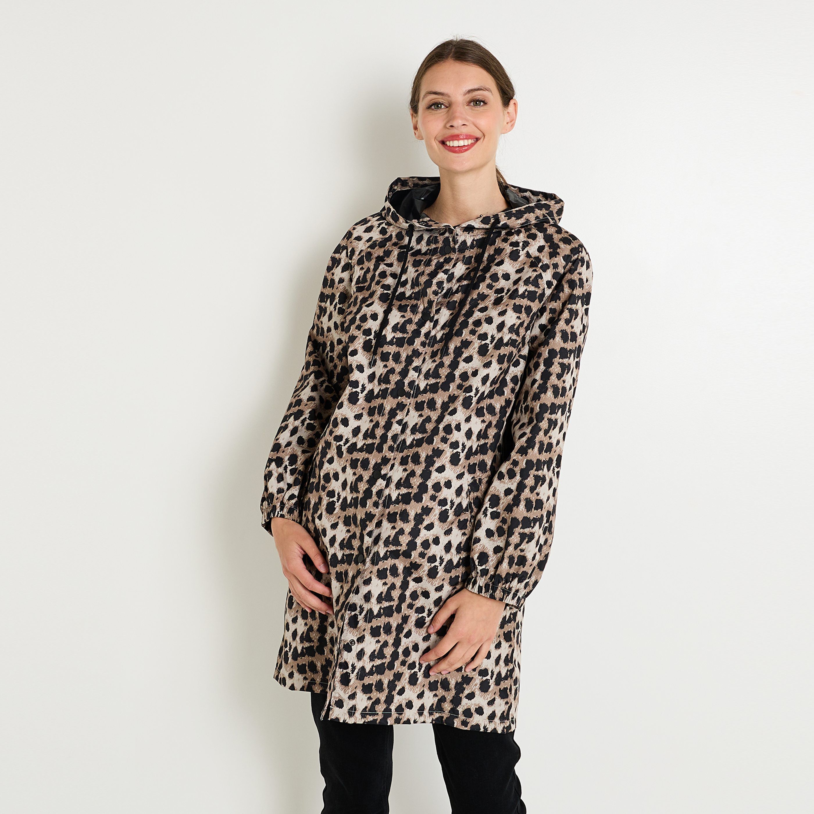 Cire leopard a capuche femme BEIGE CHINE Graindemalice