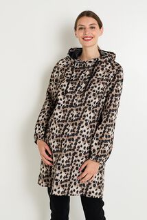 Ciré à capuche motif léopard femme