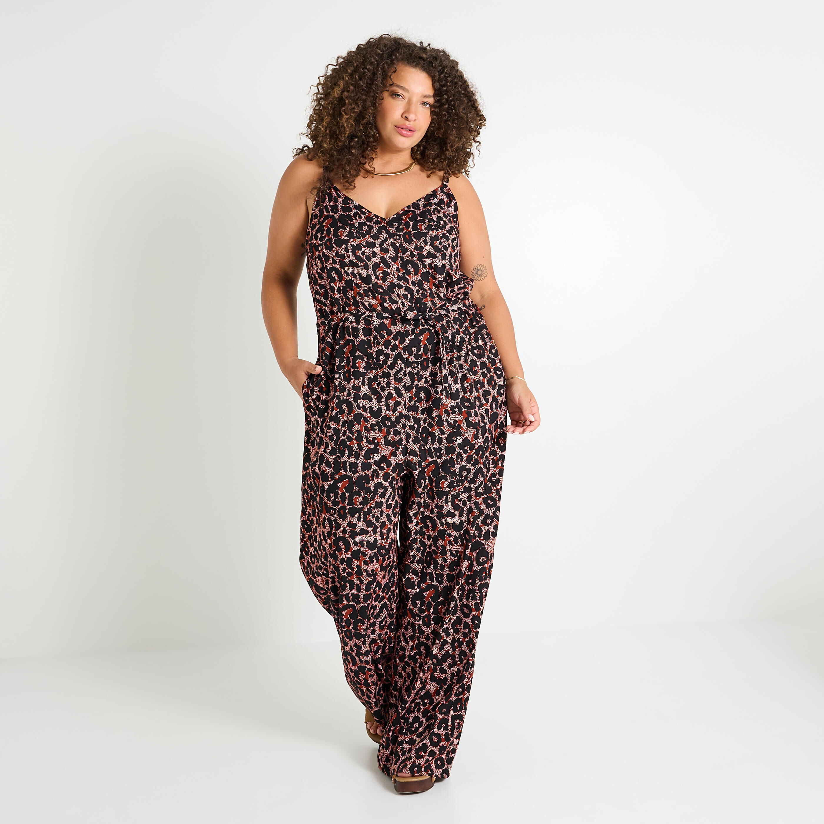 Combinaison imprim&eacute; l&eacute;opard femme