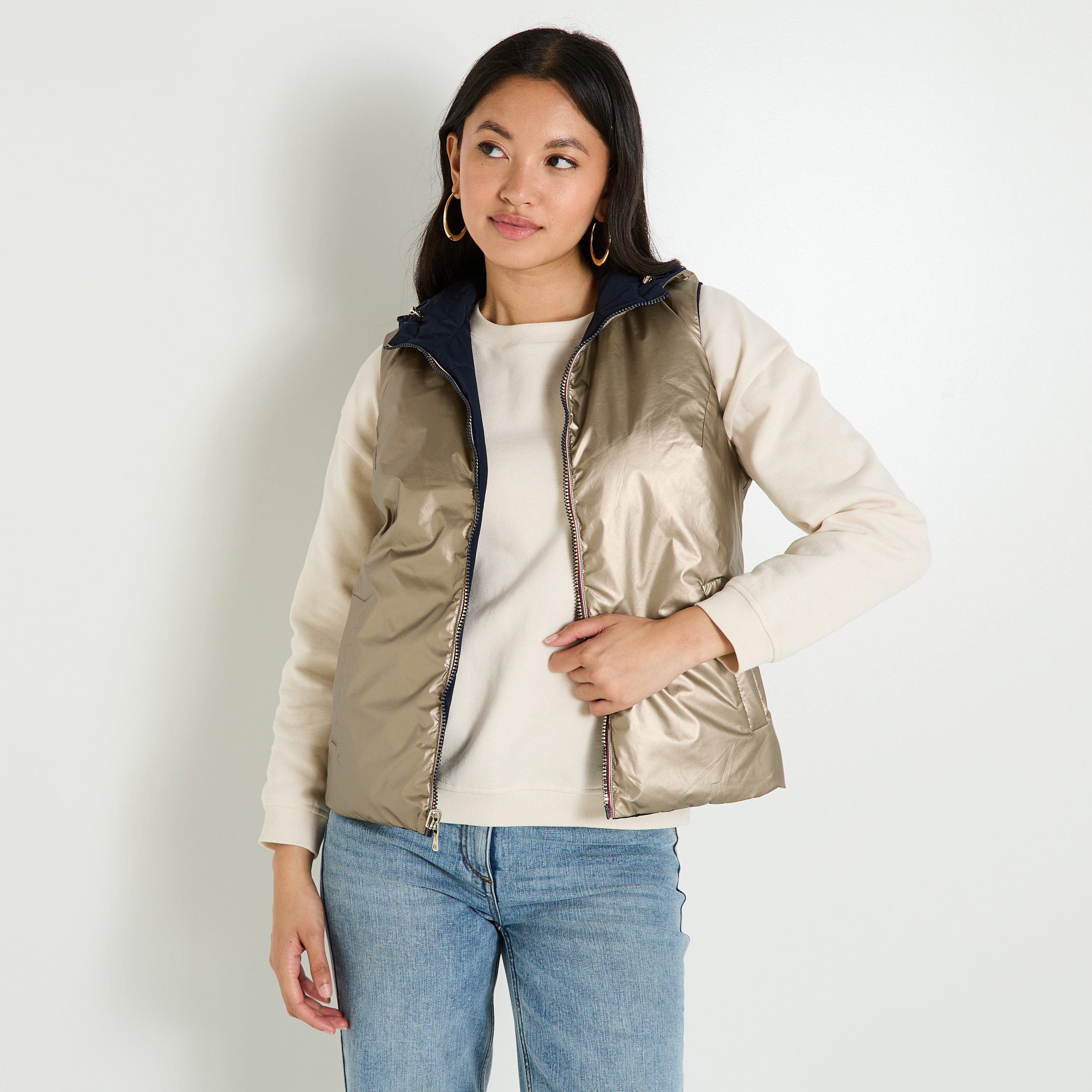 Doudoune sans manches r&eacute;versible femme