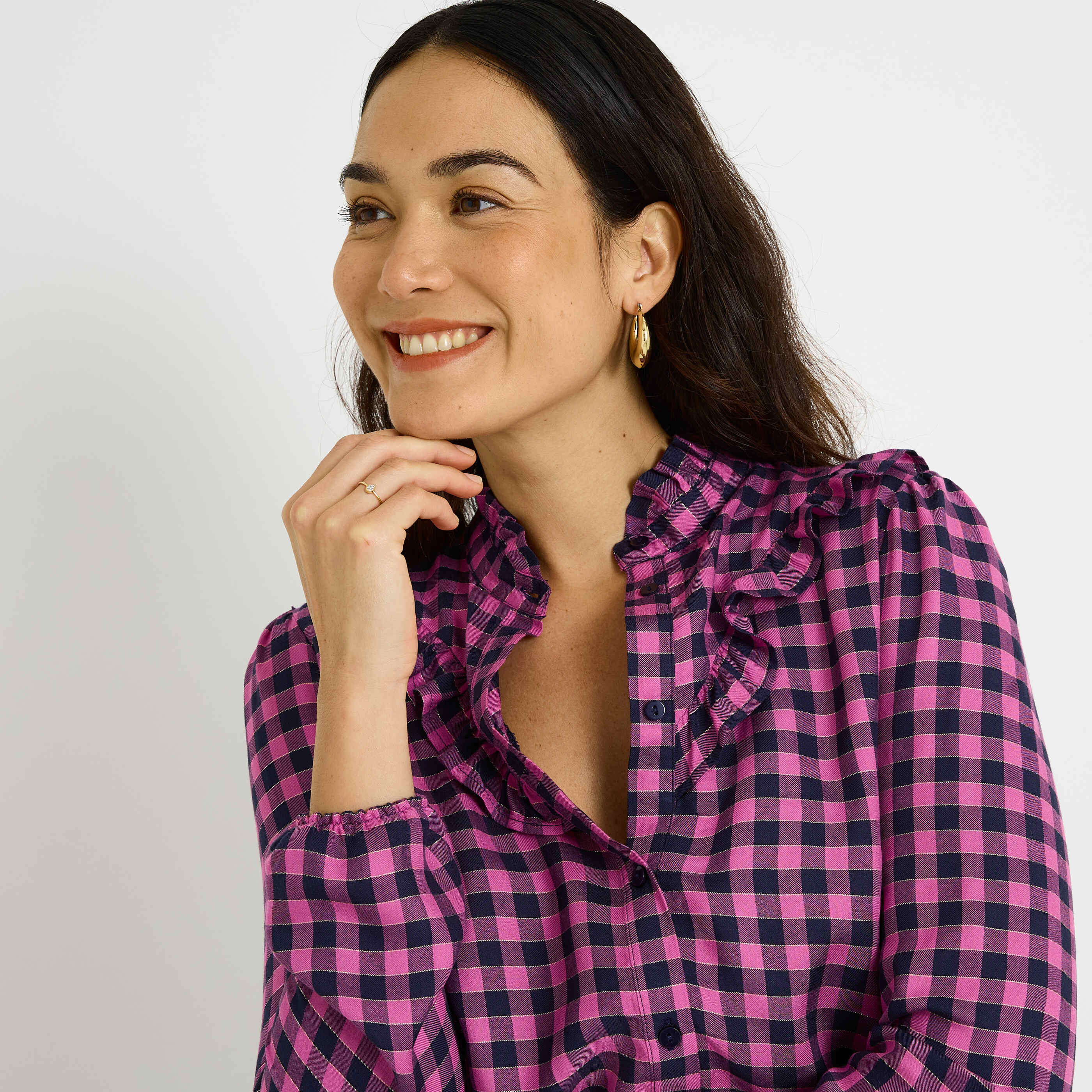 Chemise imprim&eacute; vichy femme