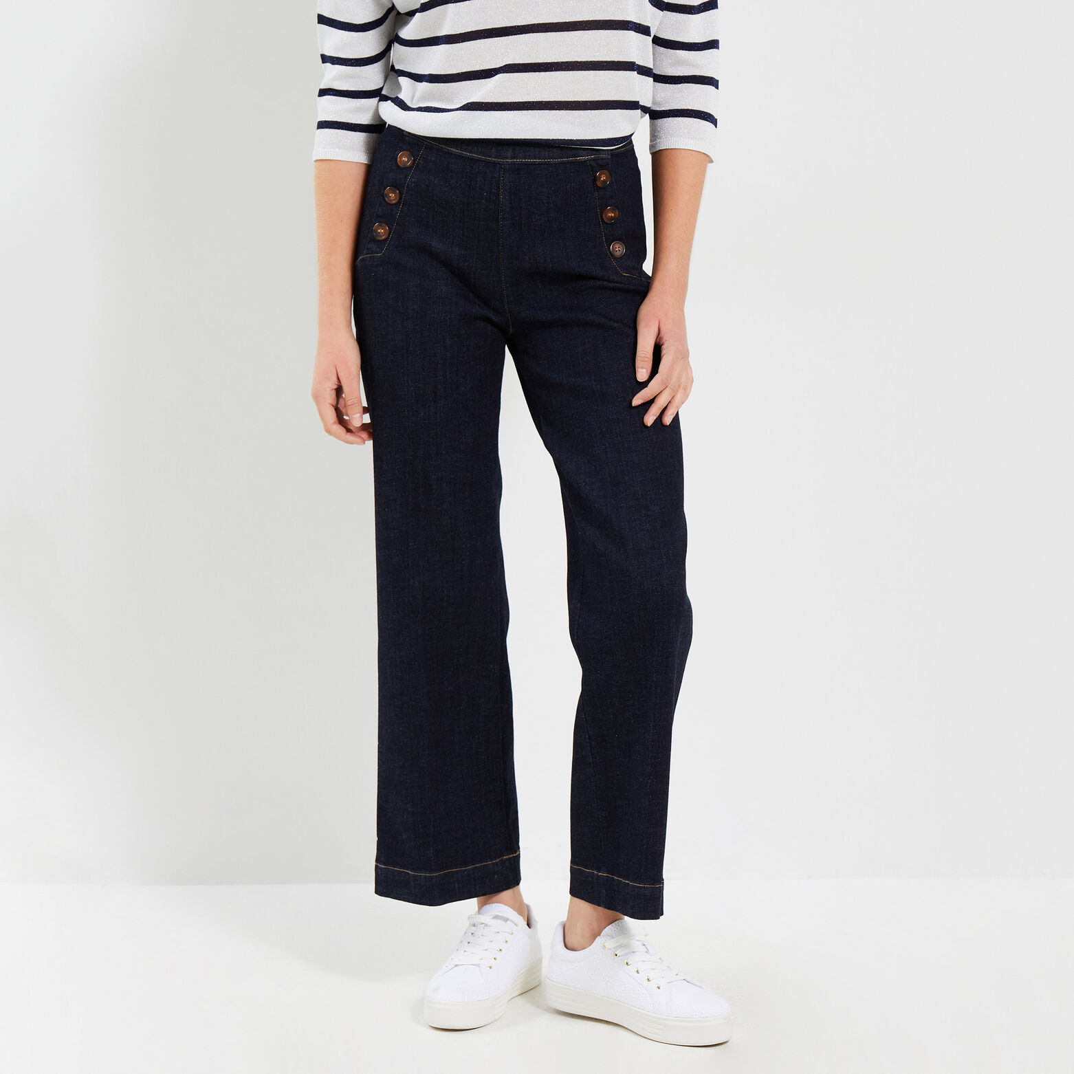 Jean flare POMPON femme