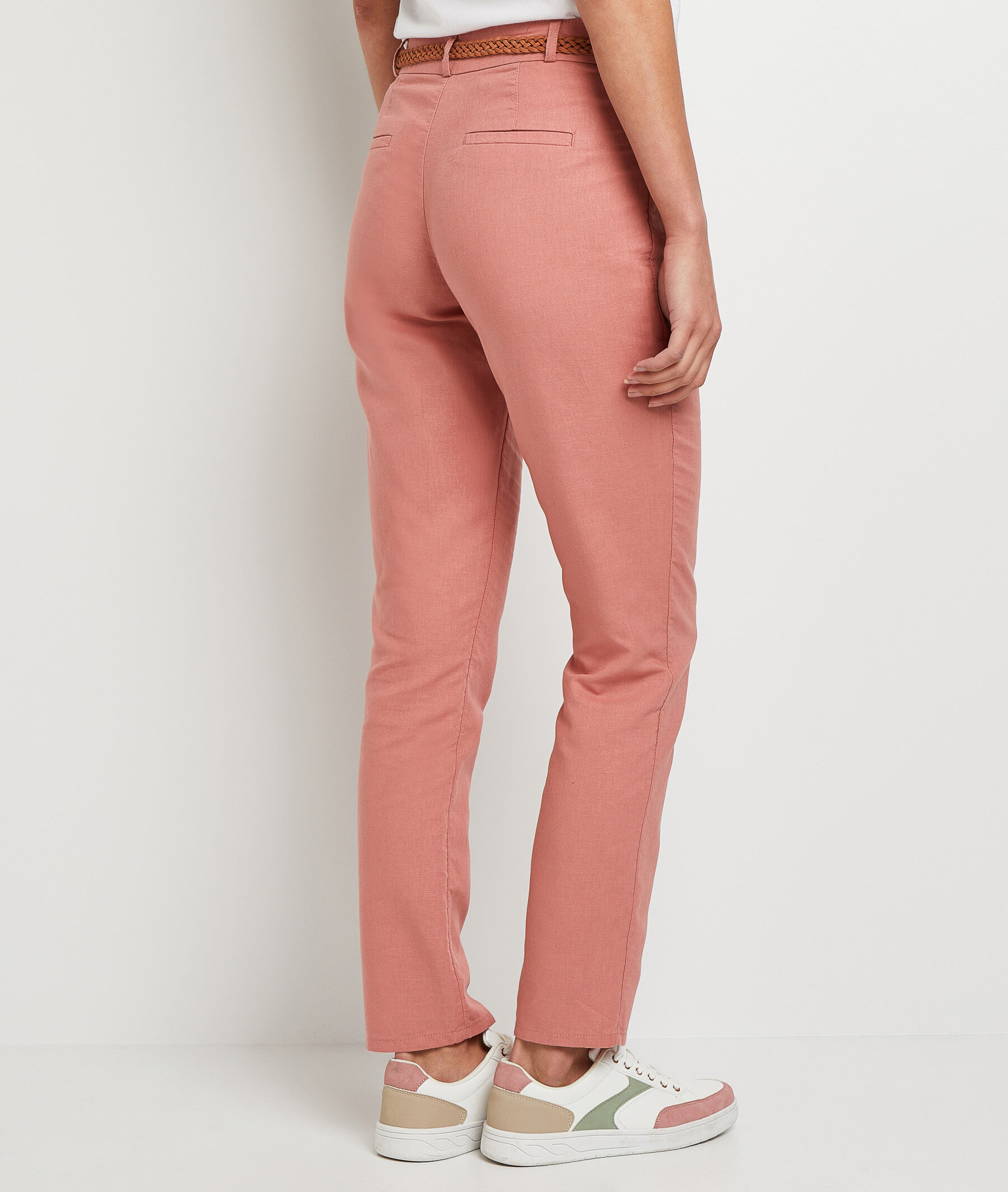 Pantalon chino lin femme deals