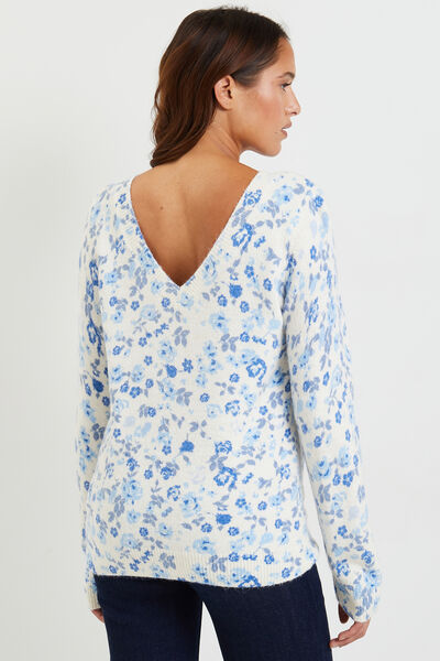 Pull fleuri femme
