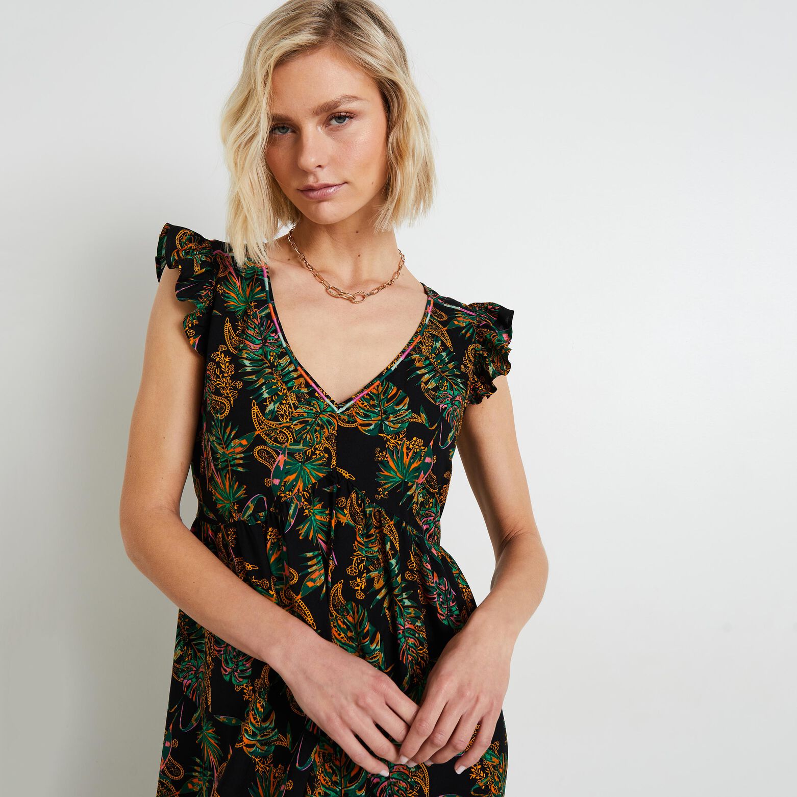 Robe longue imprimée femme