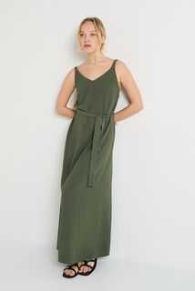 Robe longue col V femme