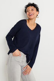 Pull col V femme