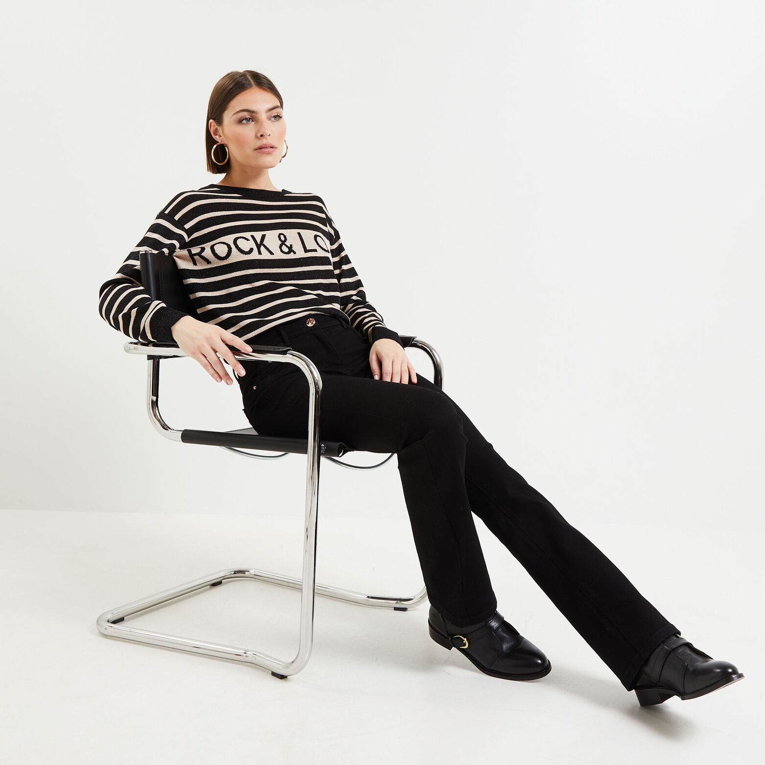 Pull lurex rayé rock