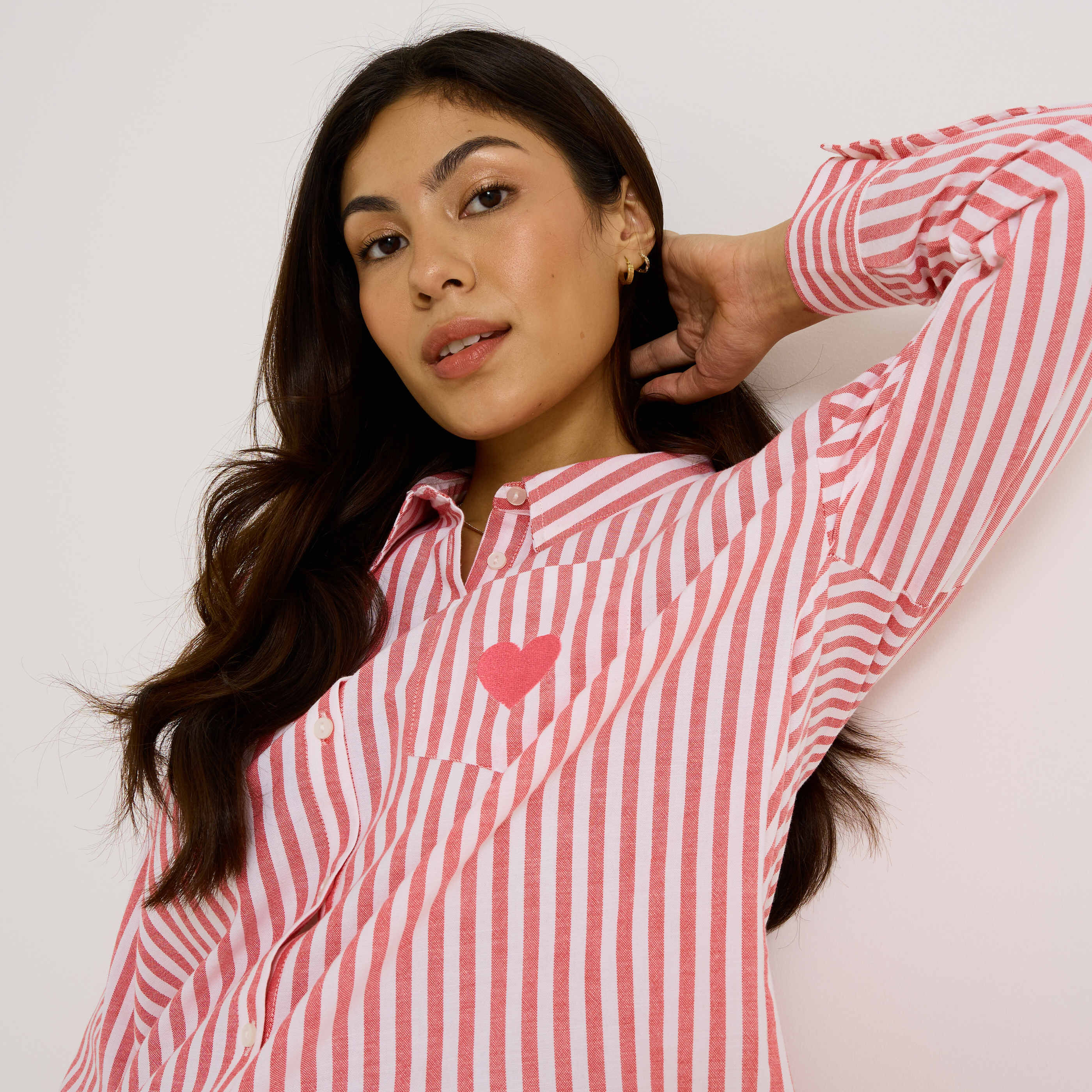 Chemise oversize ray&eacute;e femme