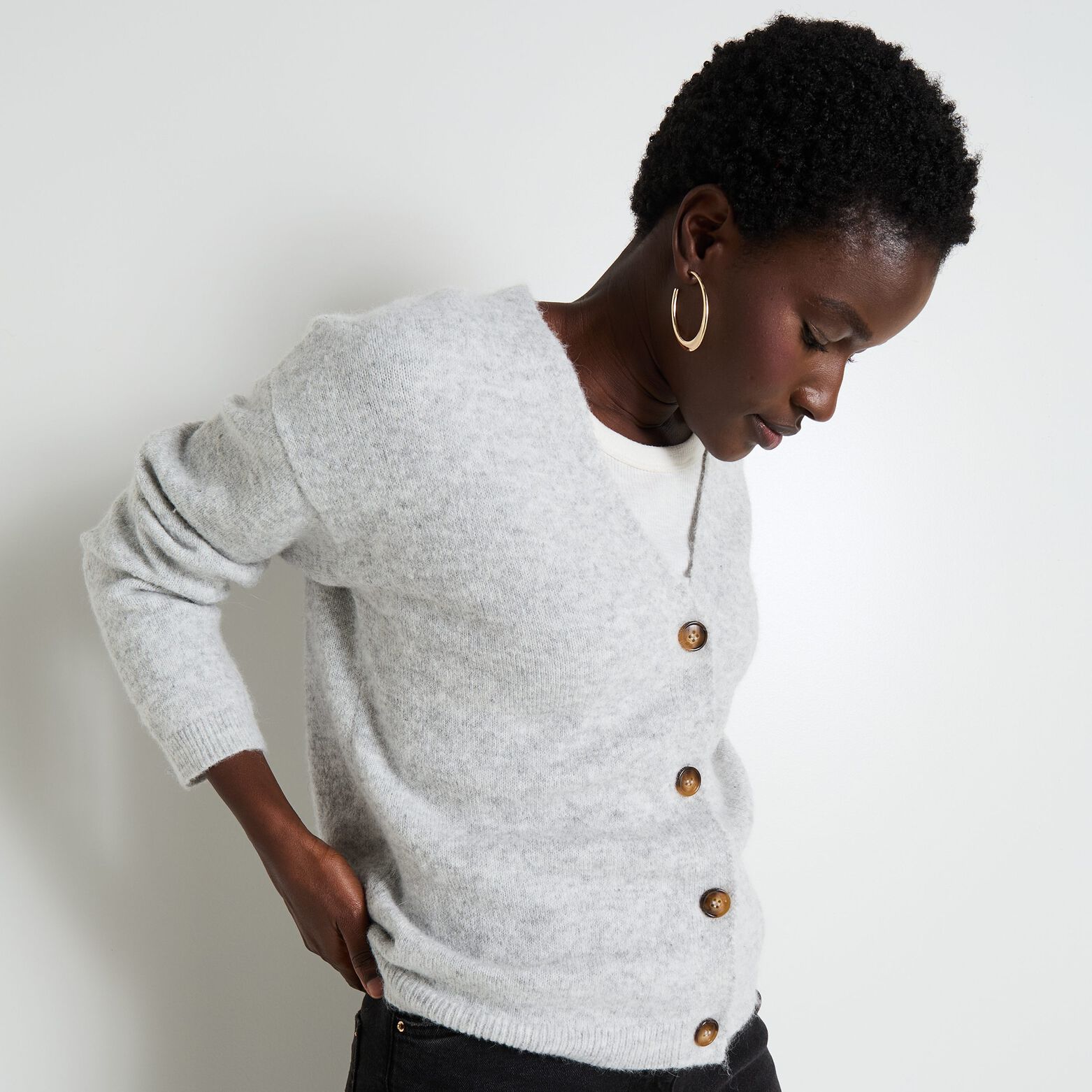 Gilet col V femme
