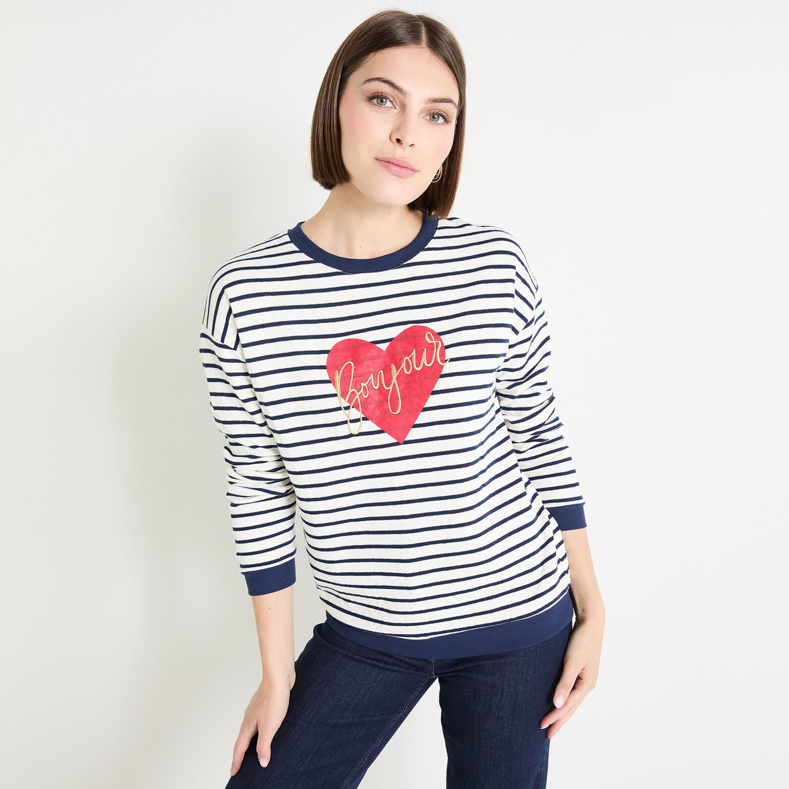 Sweat rayé femme