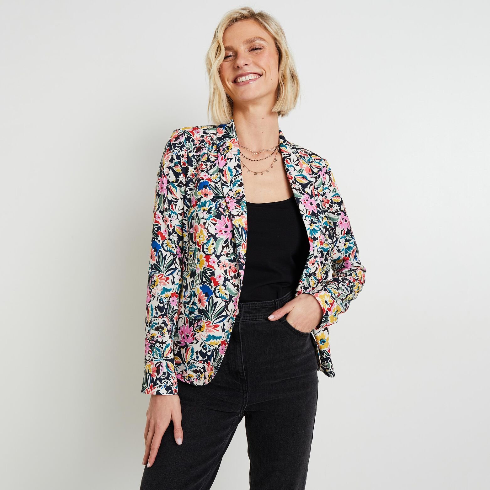 Veste blazer imprimé femme