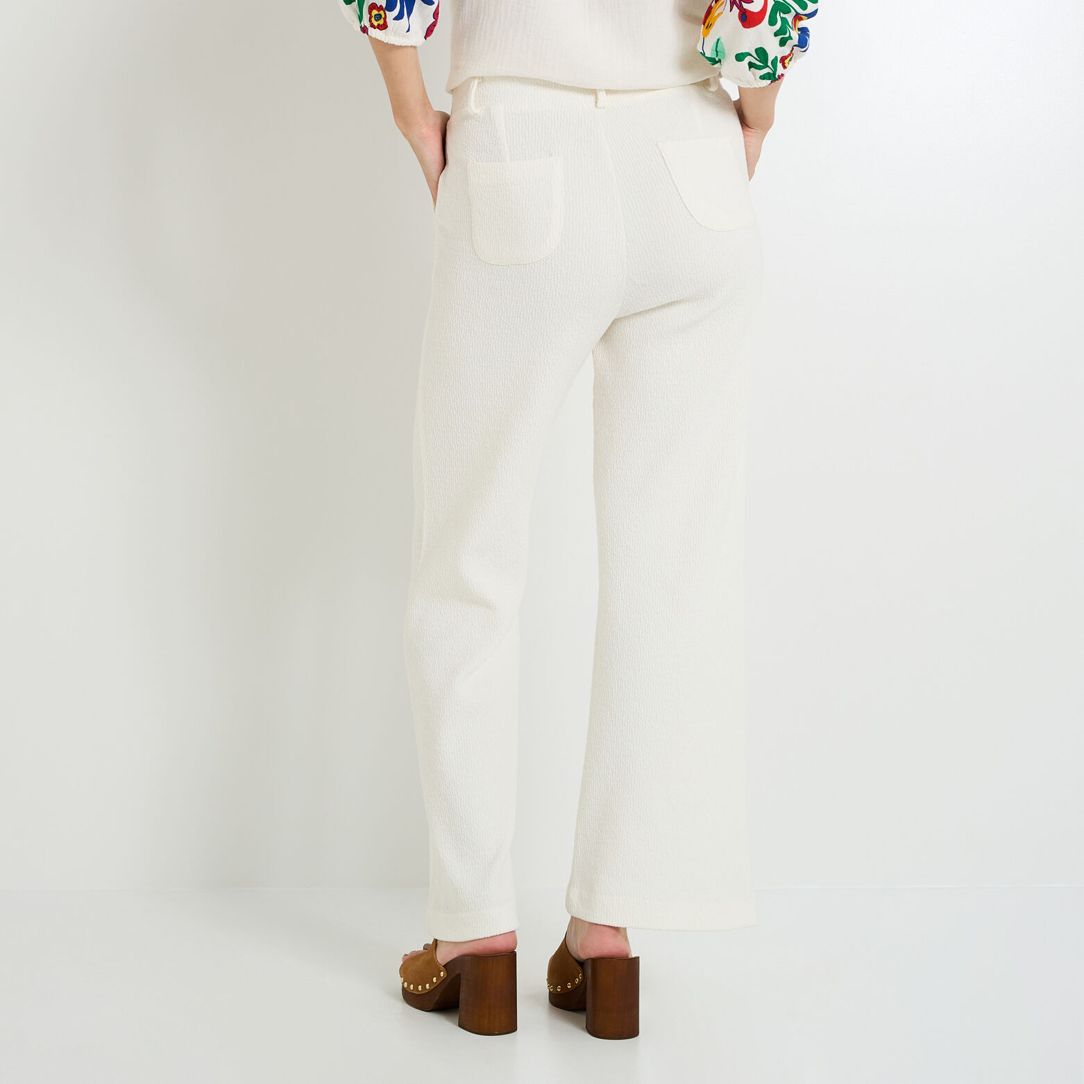 Pantalon large en maille femme