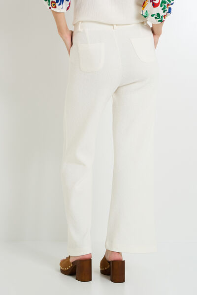 Pantalon large en maille femme