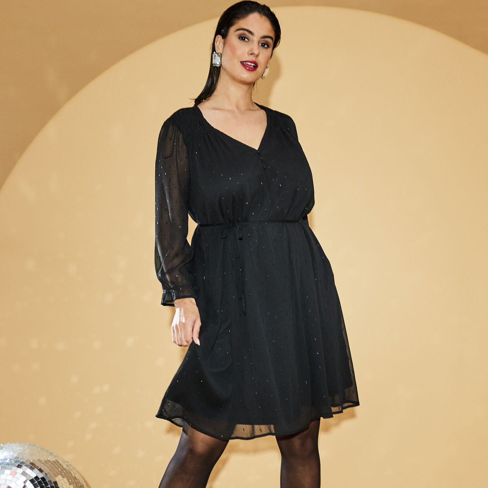 Robe col V femme