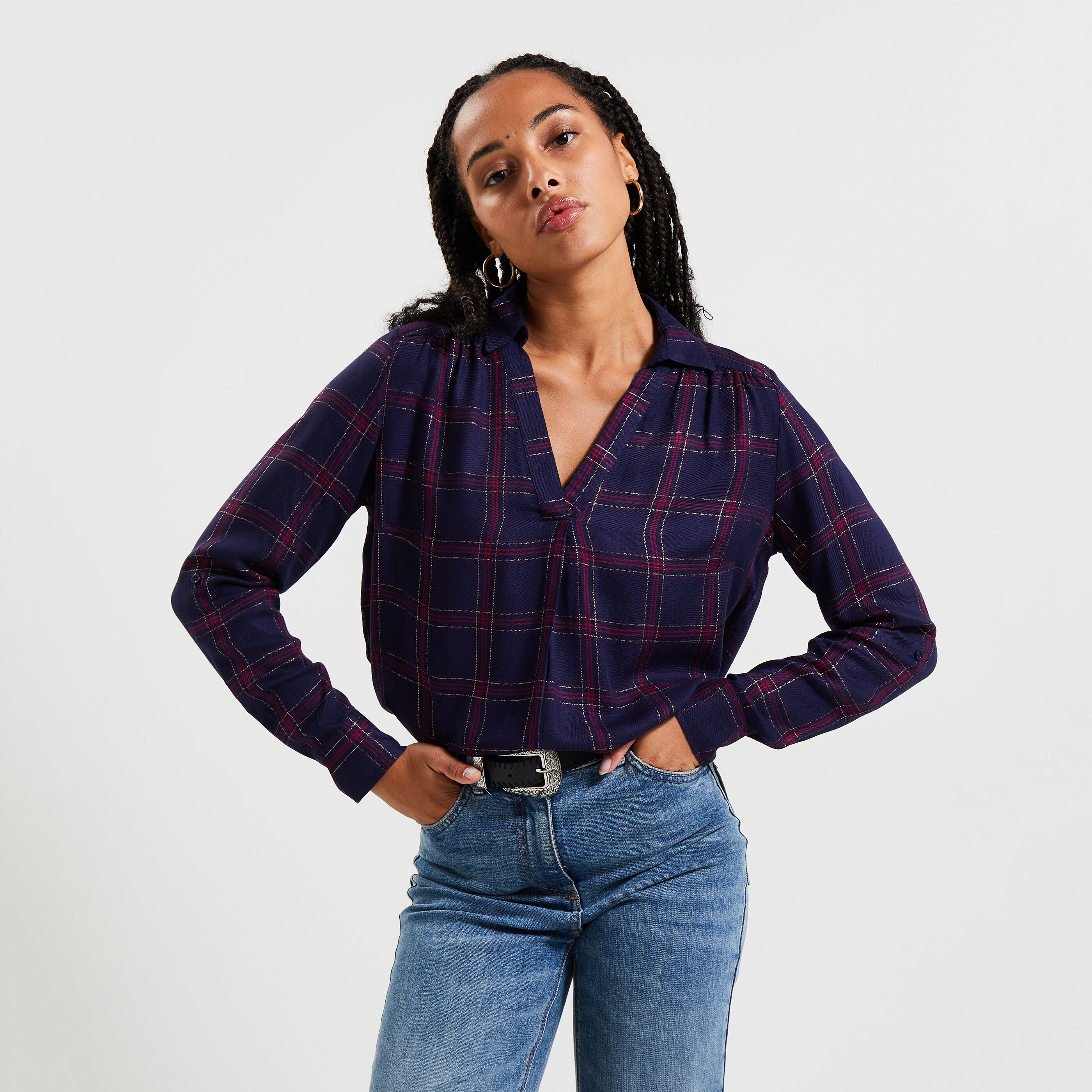 Chemise carreaux 2025 femme