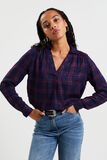 Blouse à carreaux femme