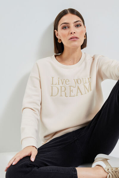 Sweat uni manches longues femme