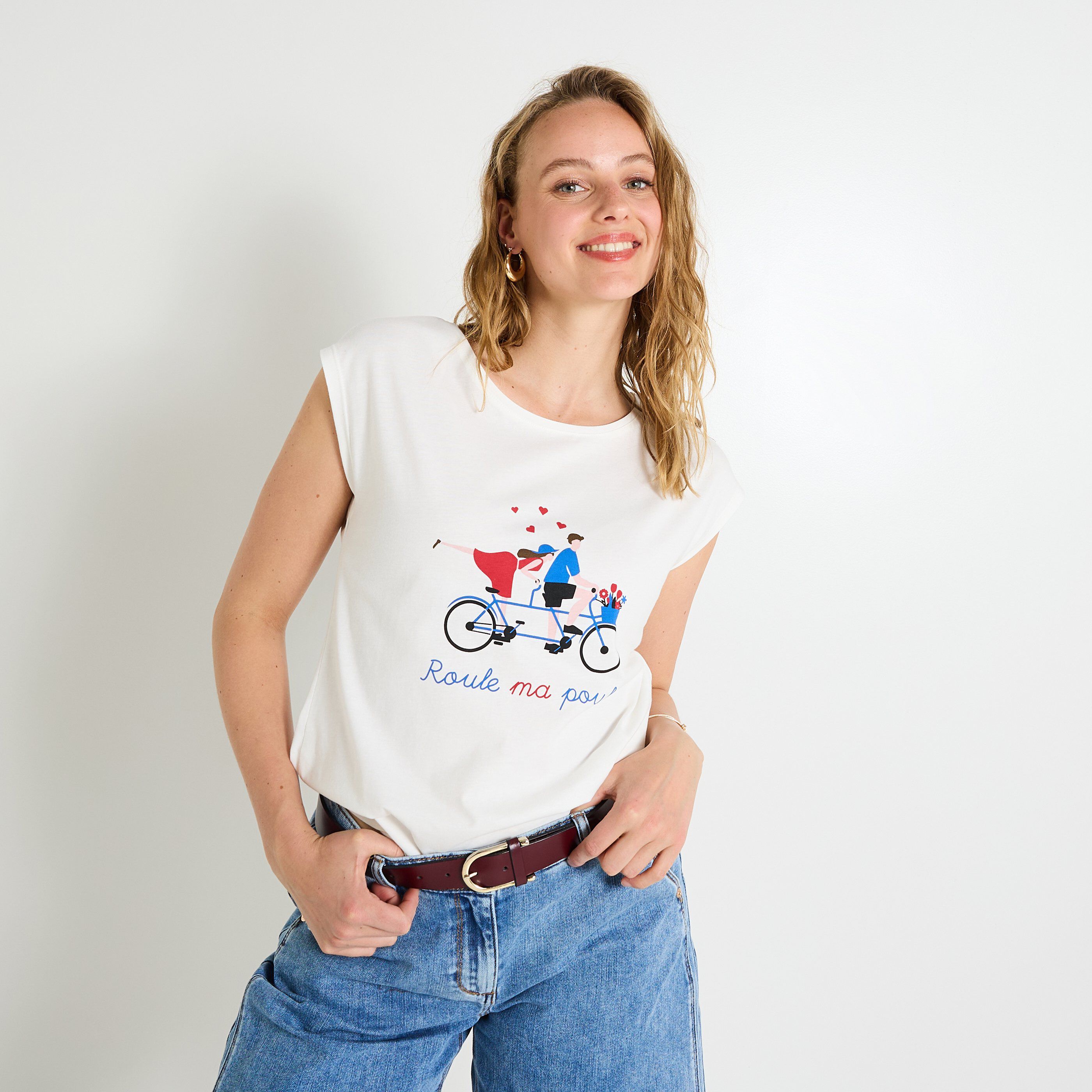 T-shirt col rond femme