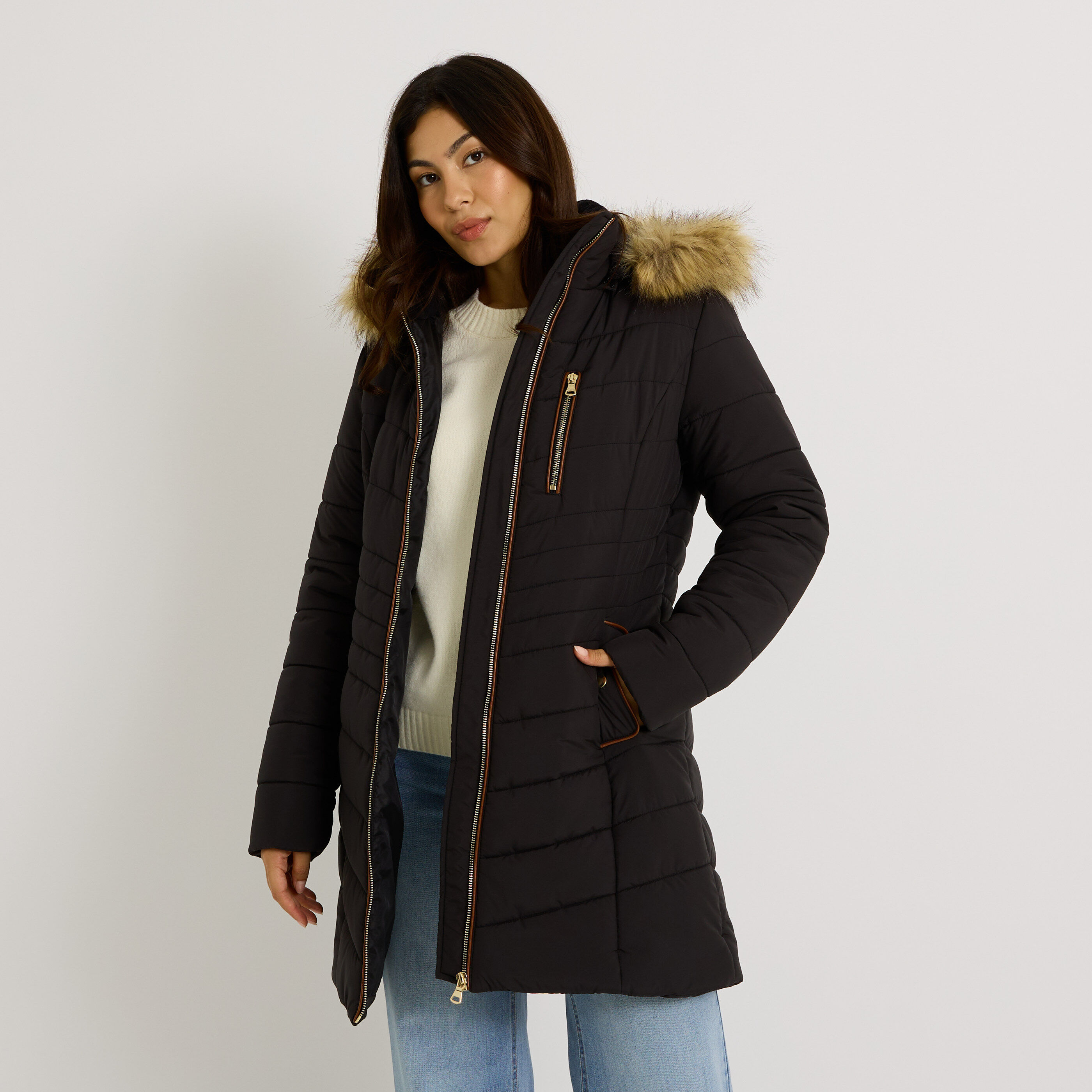 Doudoune mi-longue femme