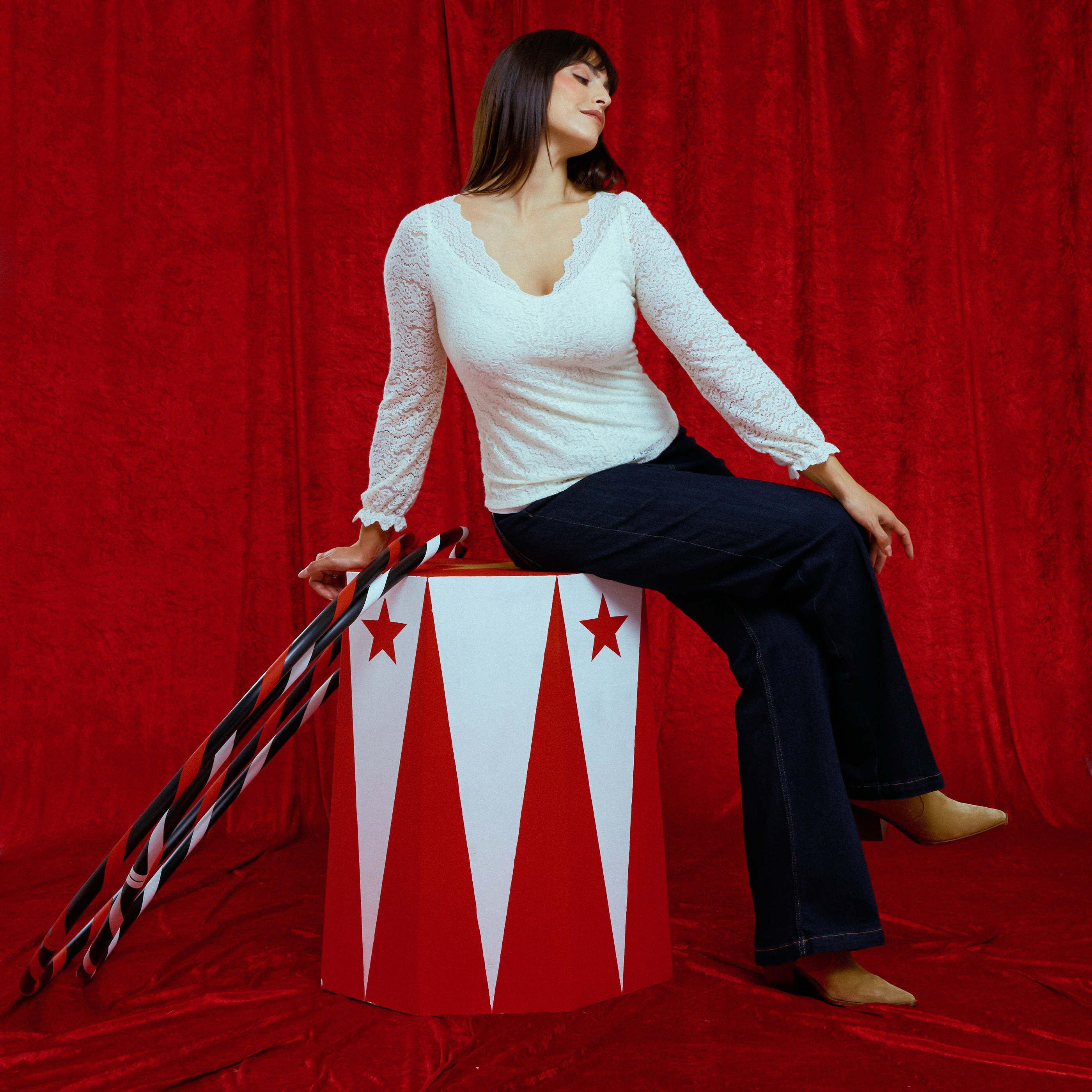 T-shirt &agrave; d&eacute;tails ajour&eacute;s femme