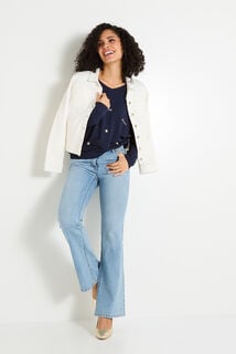 Pull col V manches longues femme