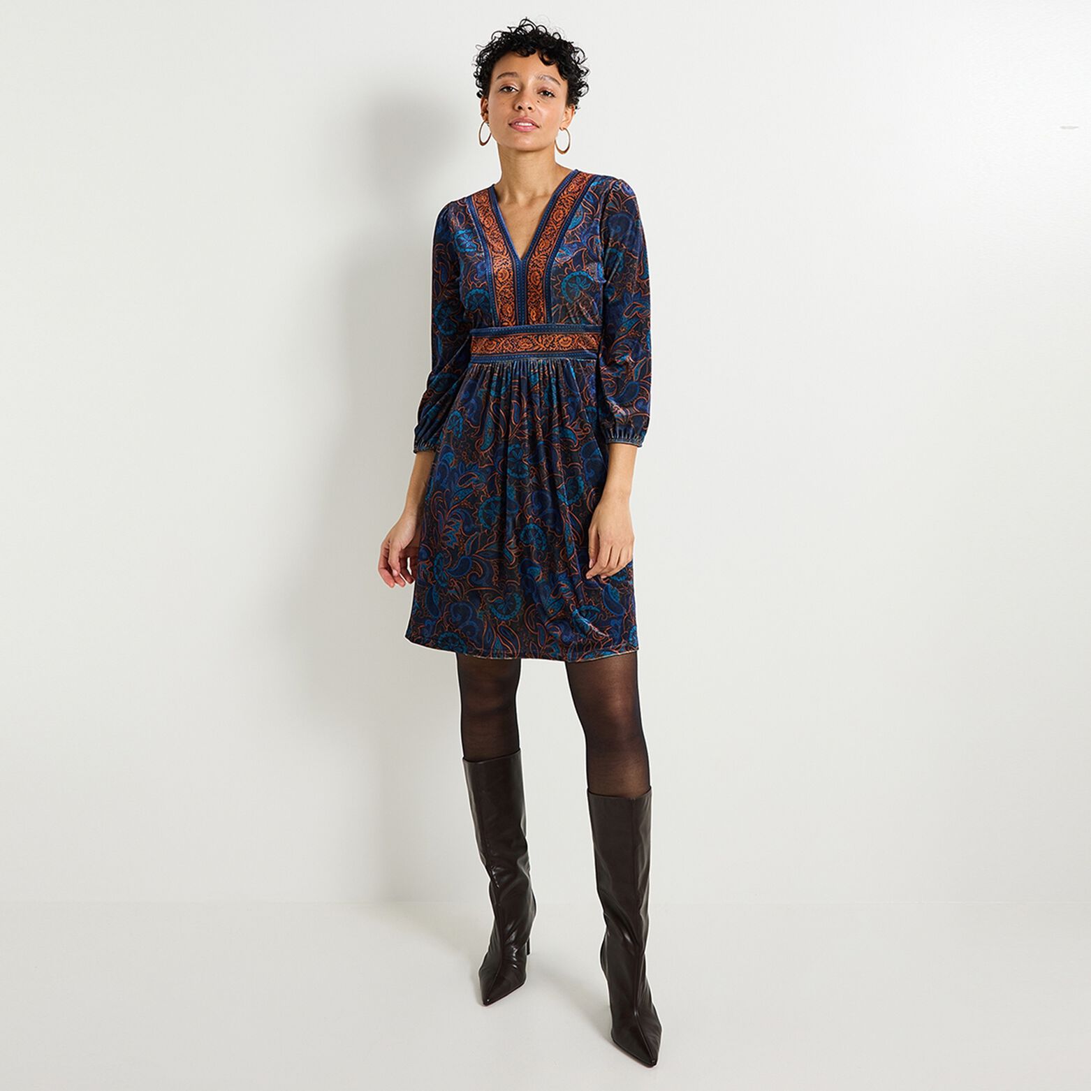 Robe velours femme