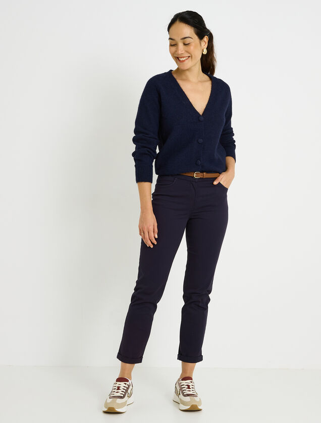 Pantalon chino uni femme