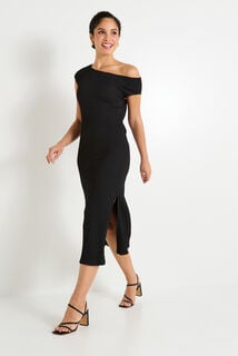 Robe longue col bateau femme