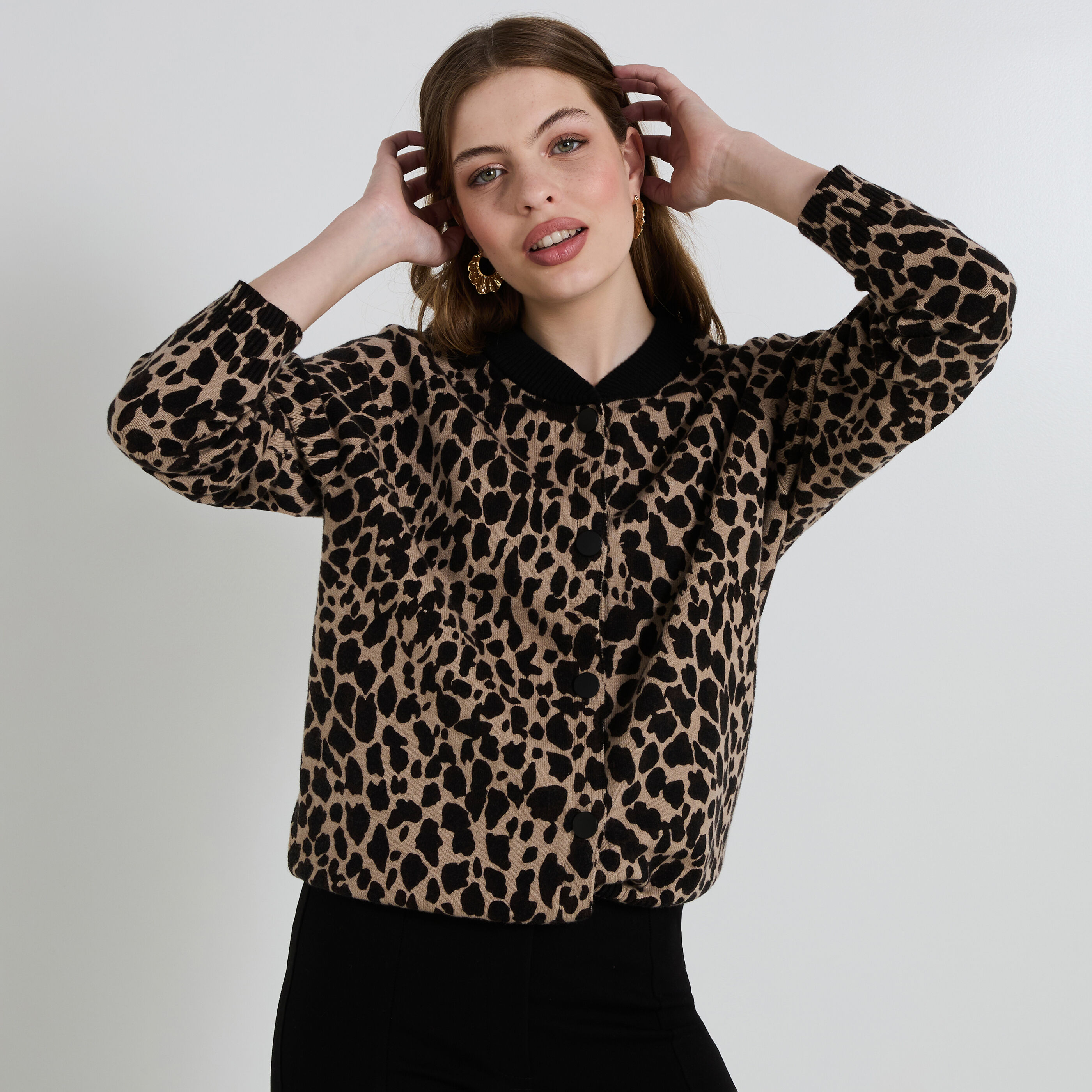 Gilet manches longues femme IMPRIME Graindemalice