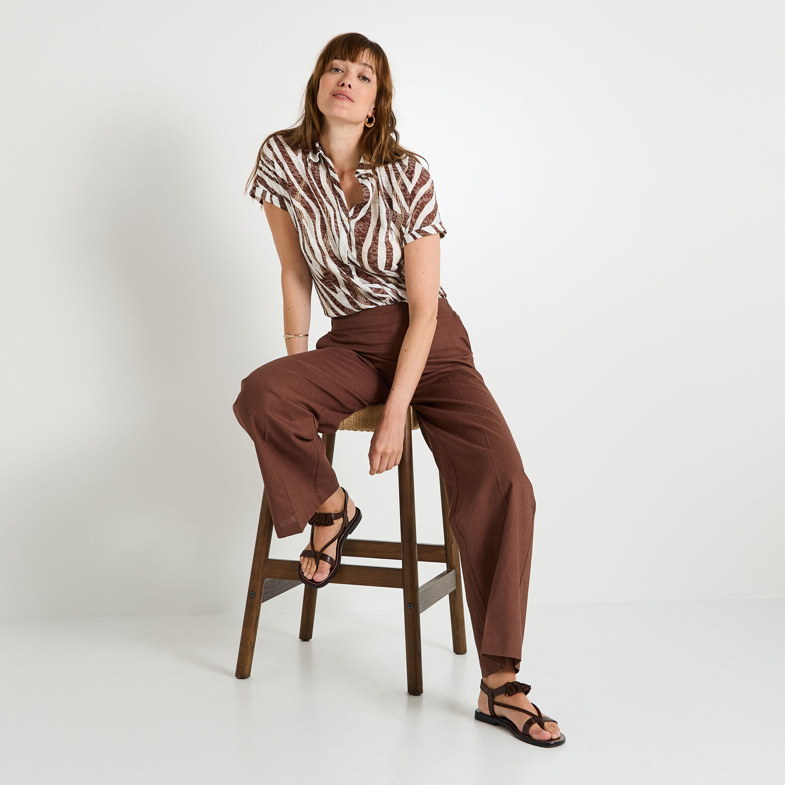 T-shirt imprimé zébré femme