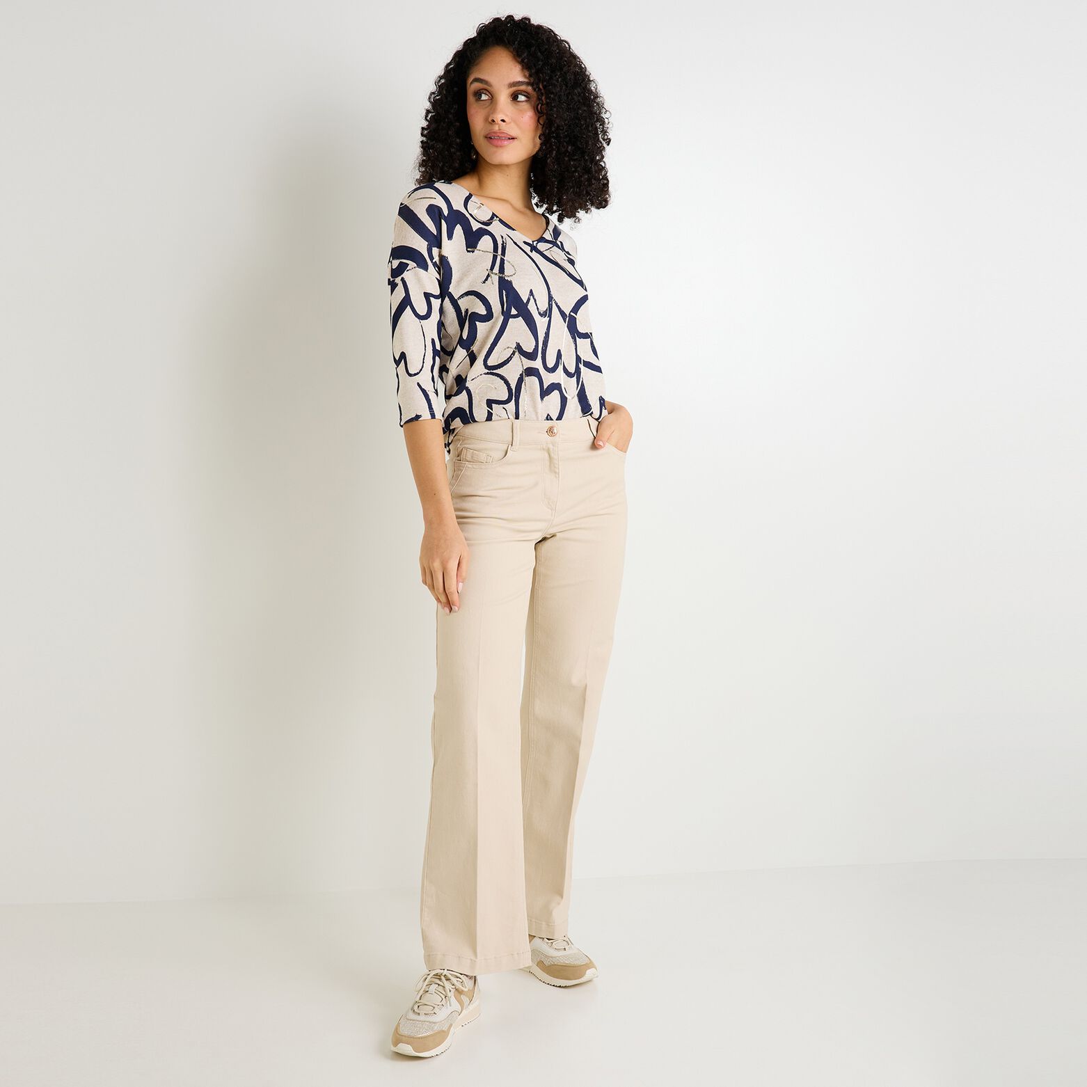 T-shirt col V femme