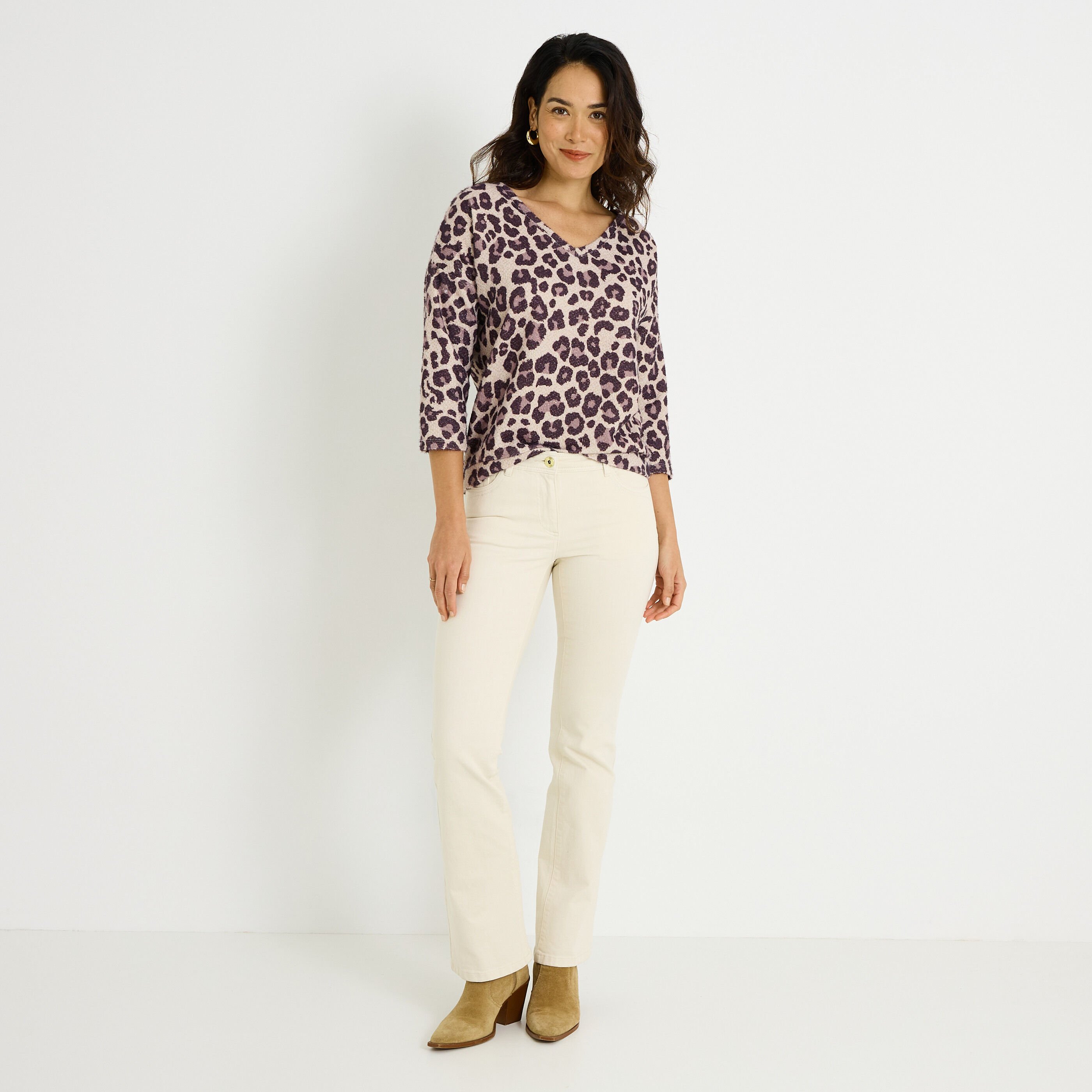 T-shirt imprim&eacute; l&eacute;opard femme