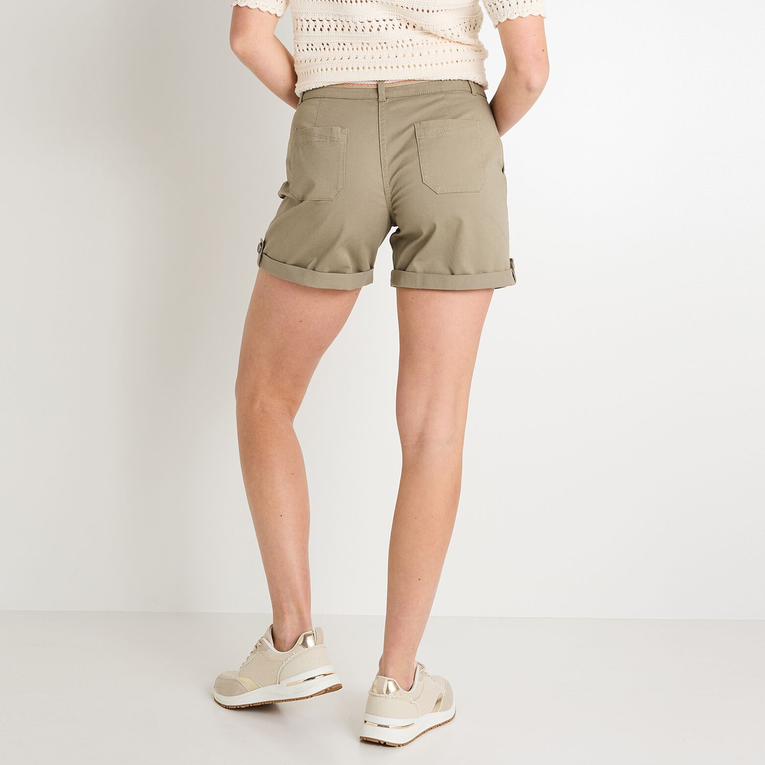 Short à revers femme