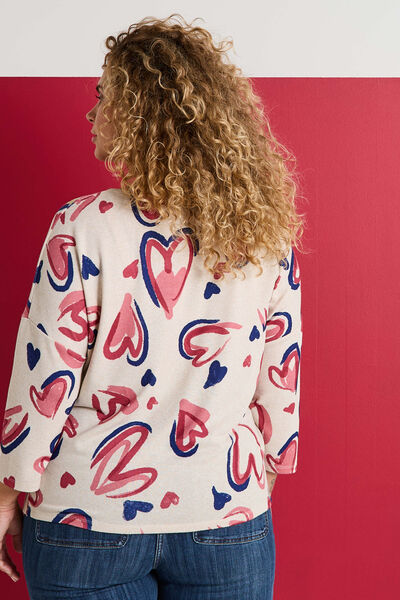 T-shirt imprimé cœurs femme