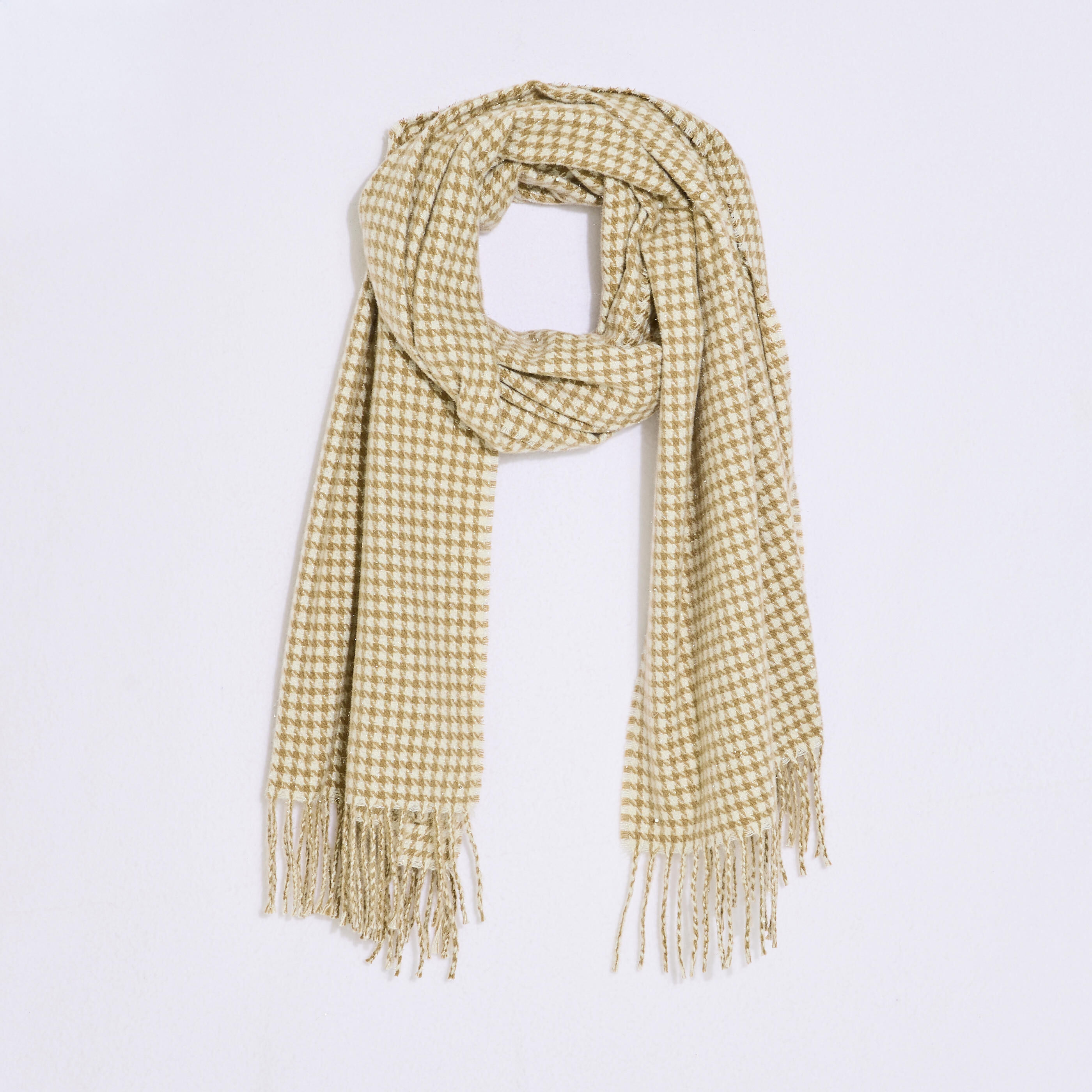 Echarpe motif pied-de-poule femme