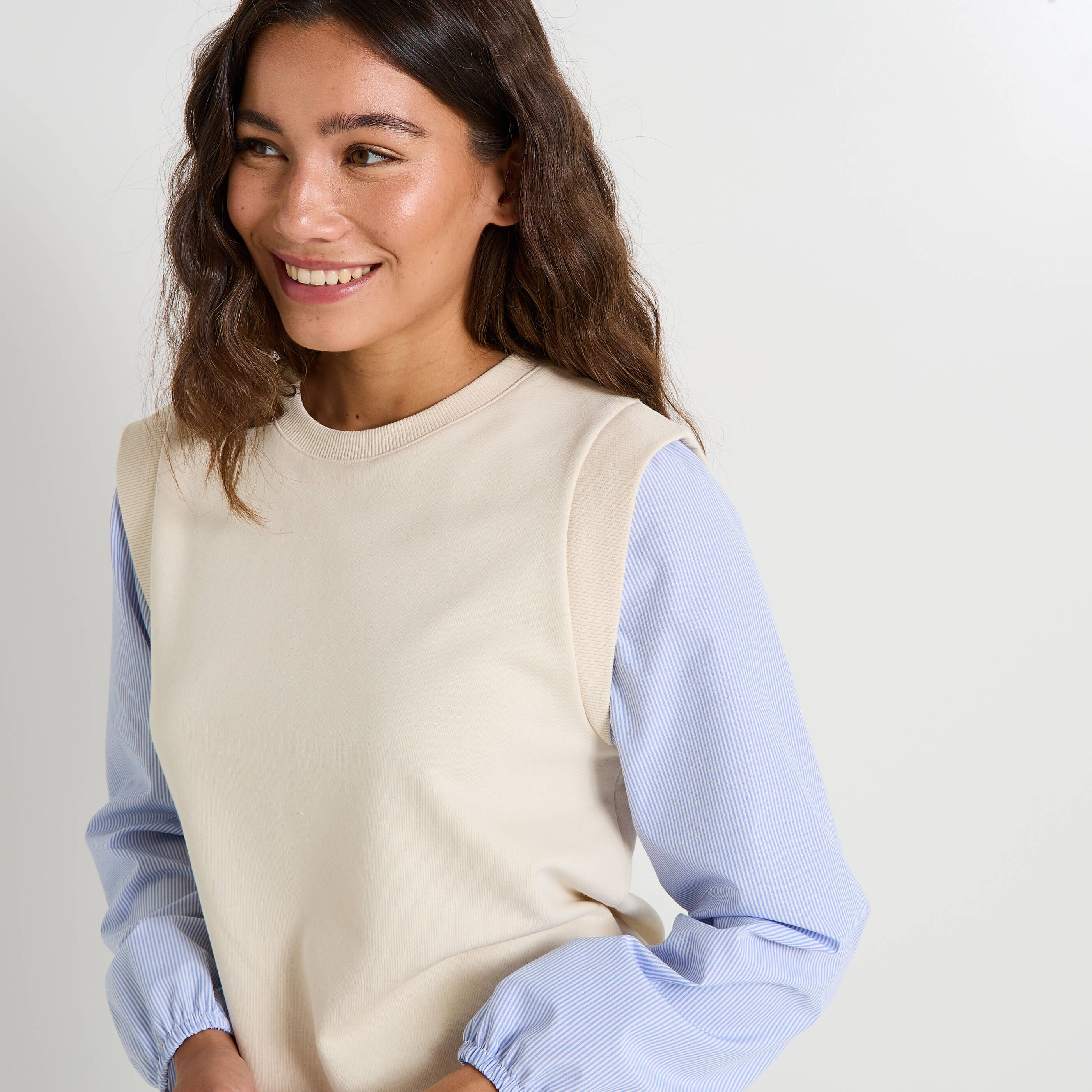 Sweat manches longues 2 en 1 femme