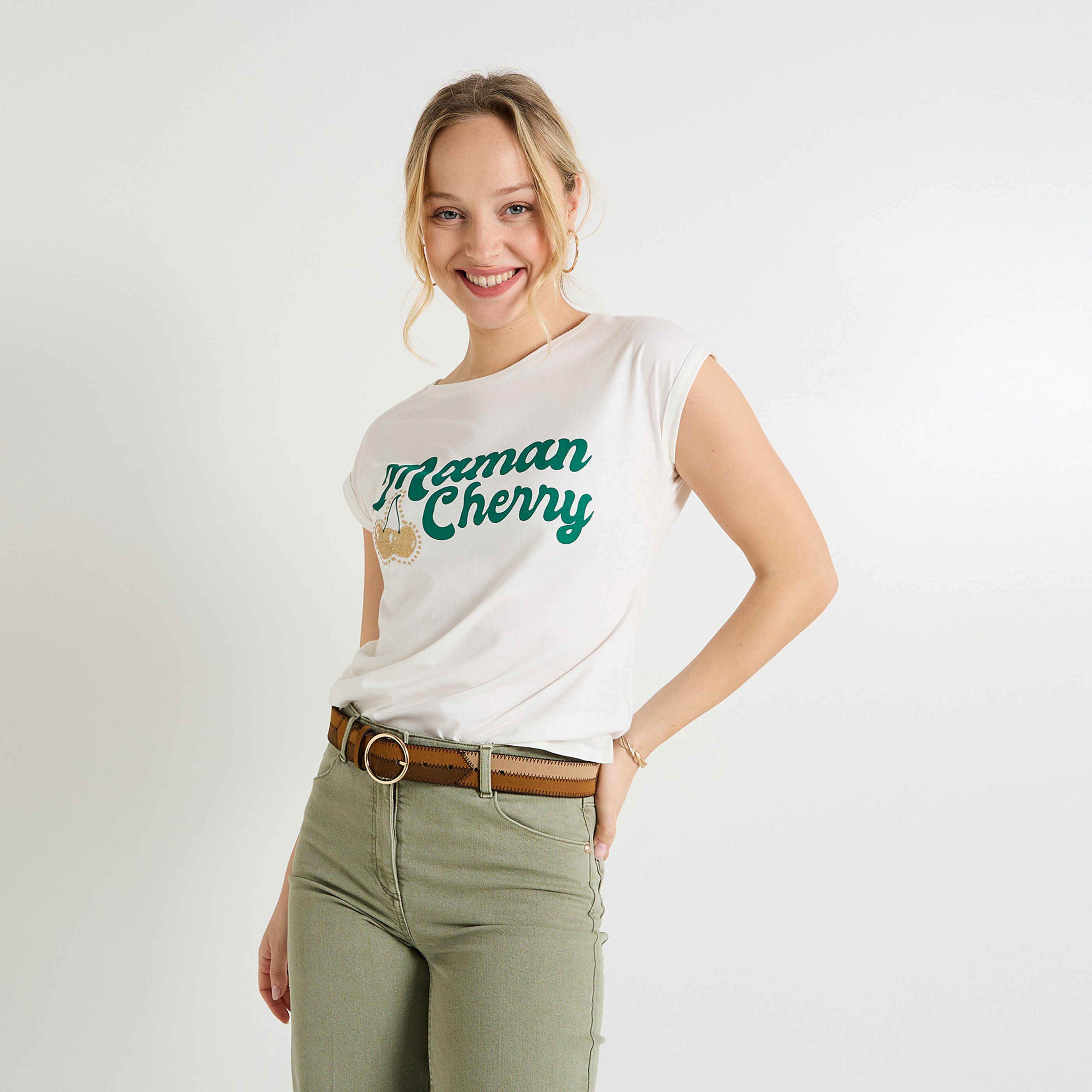 T-shirt col rond femme