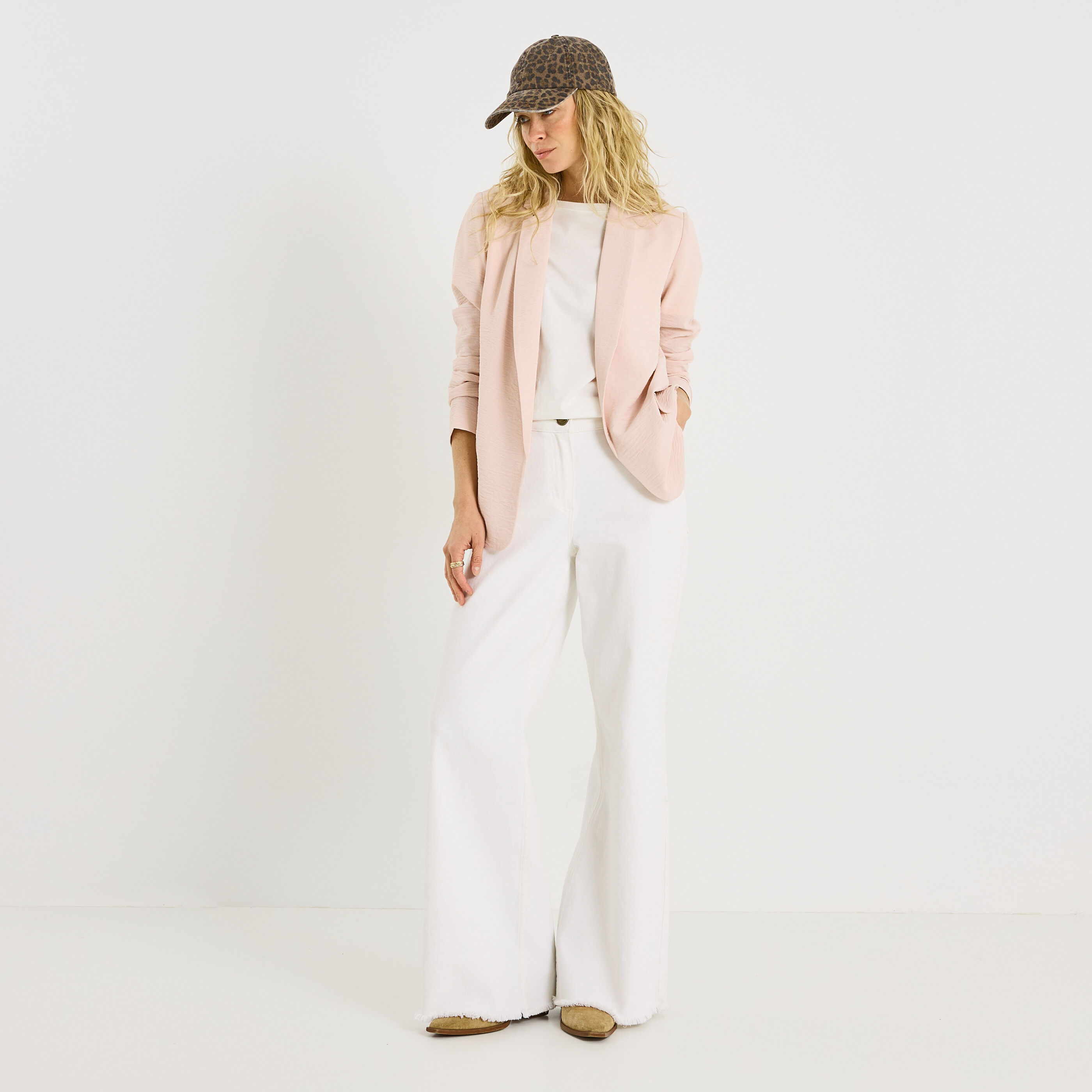 Veste fluide &agrave; col tailleur femme