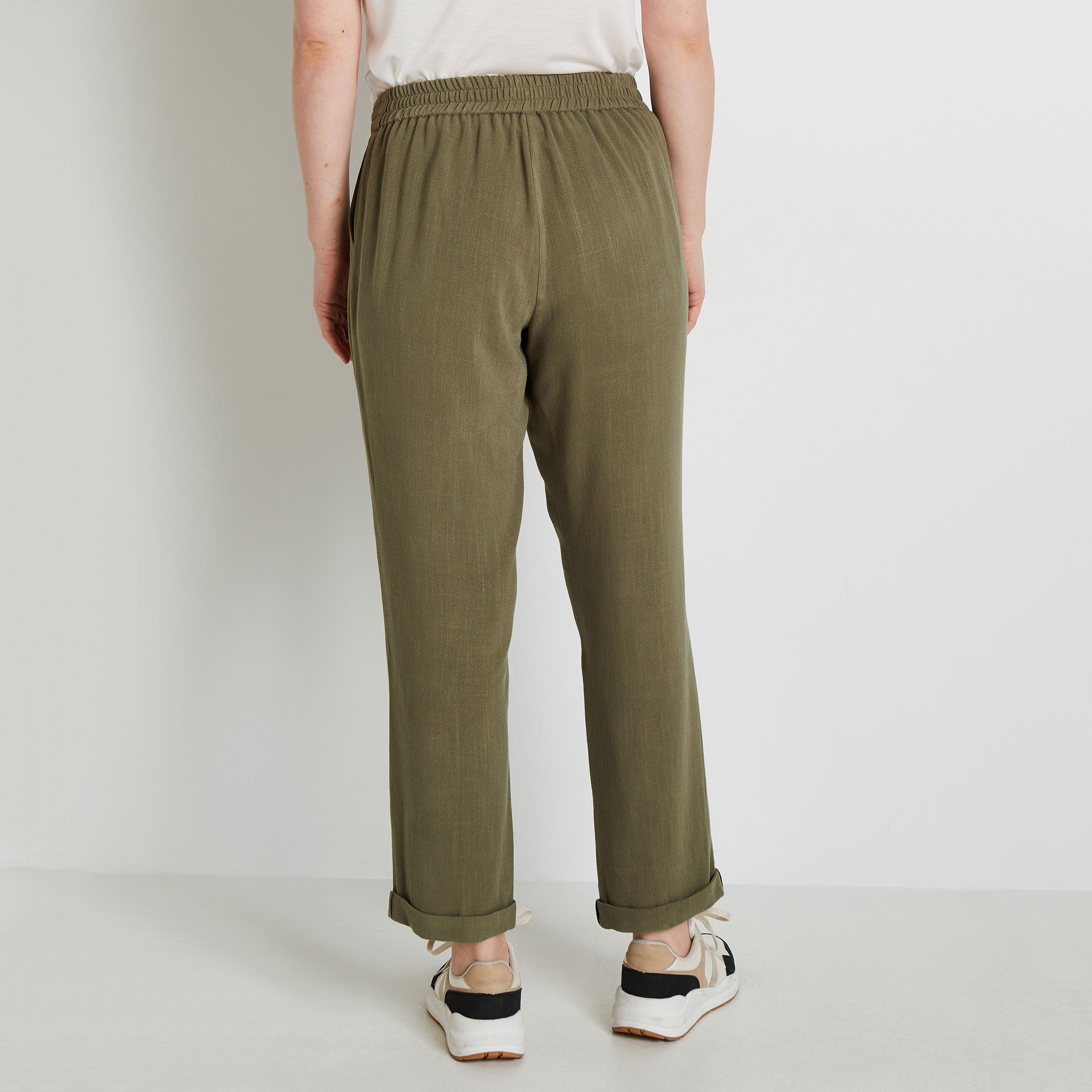Pantalon fluide femme KAKI Graindemalice