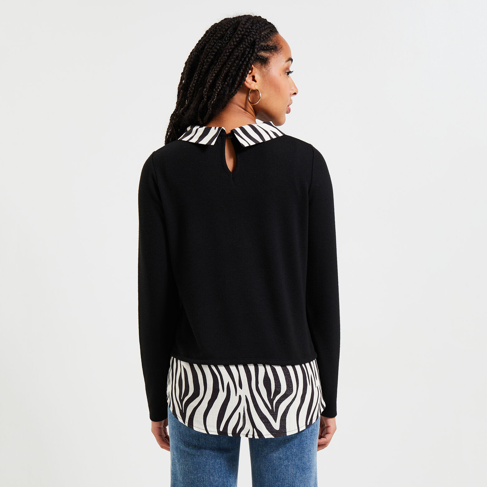 T-shirt col chemise femme