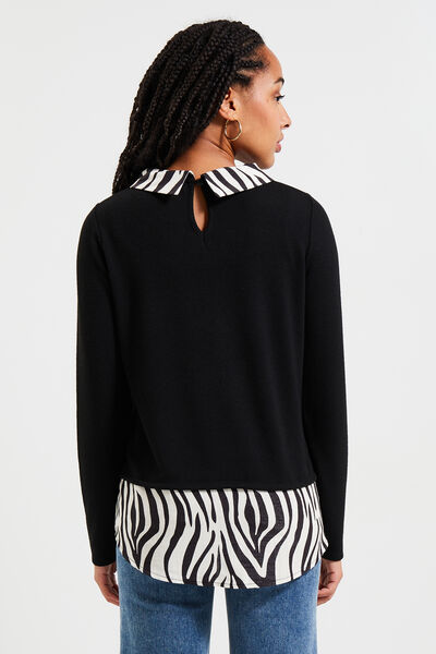 T-shirt col chemise femme