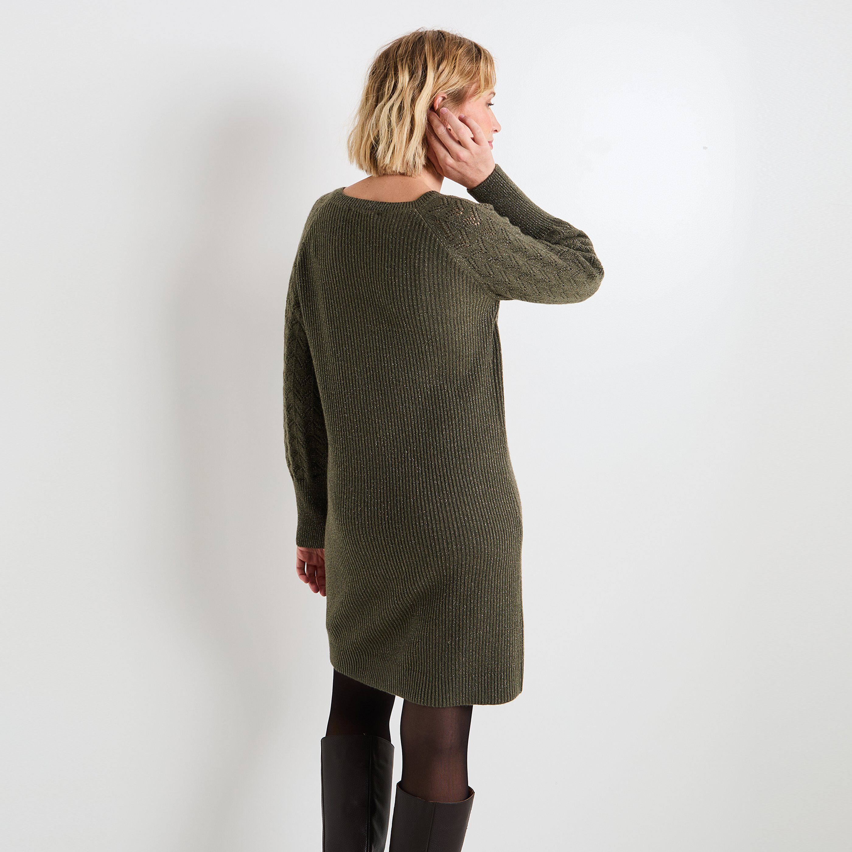 Robe pull col V femme