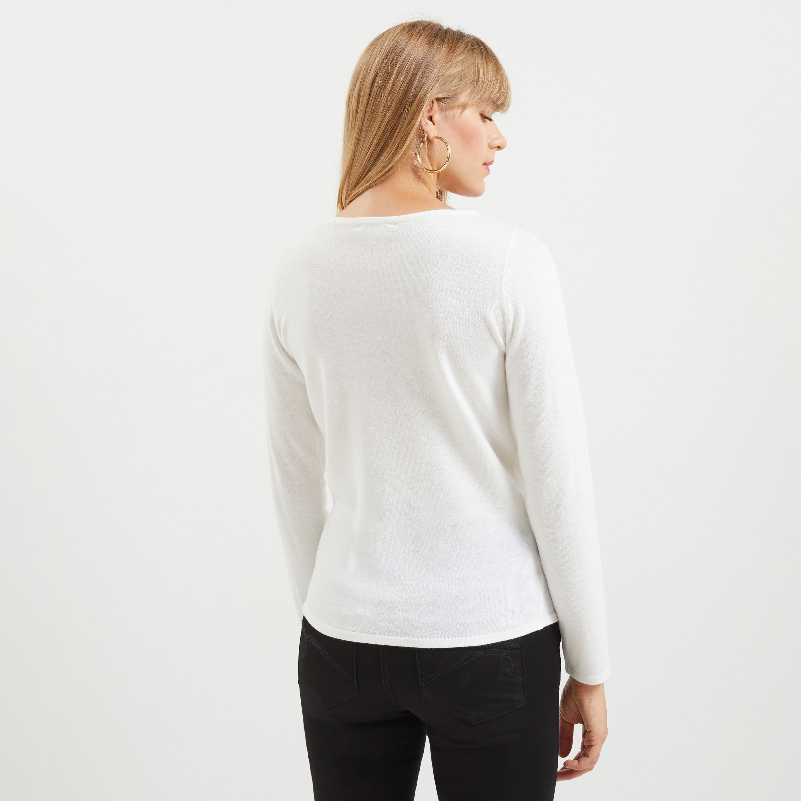Pull col V dentelle femme Graindemalice